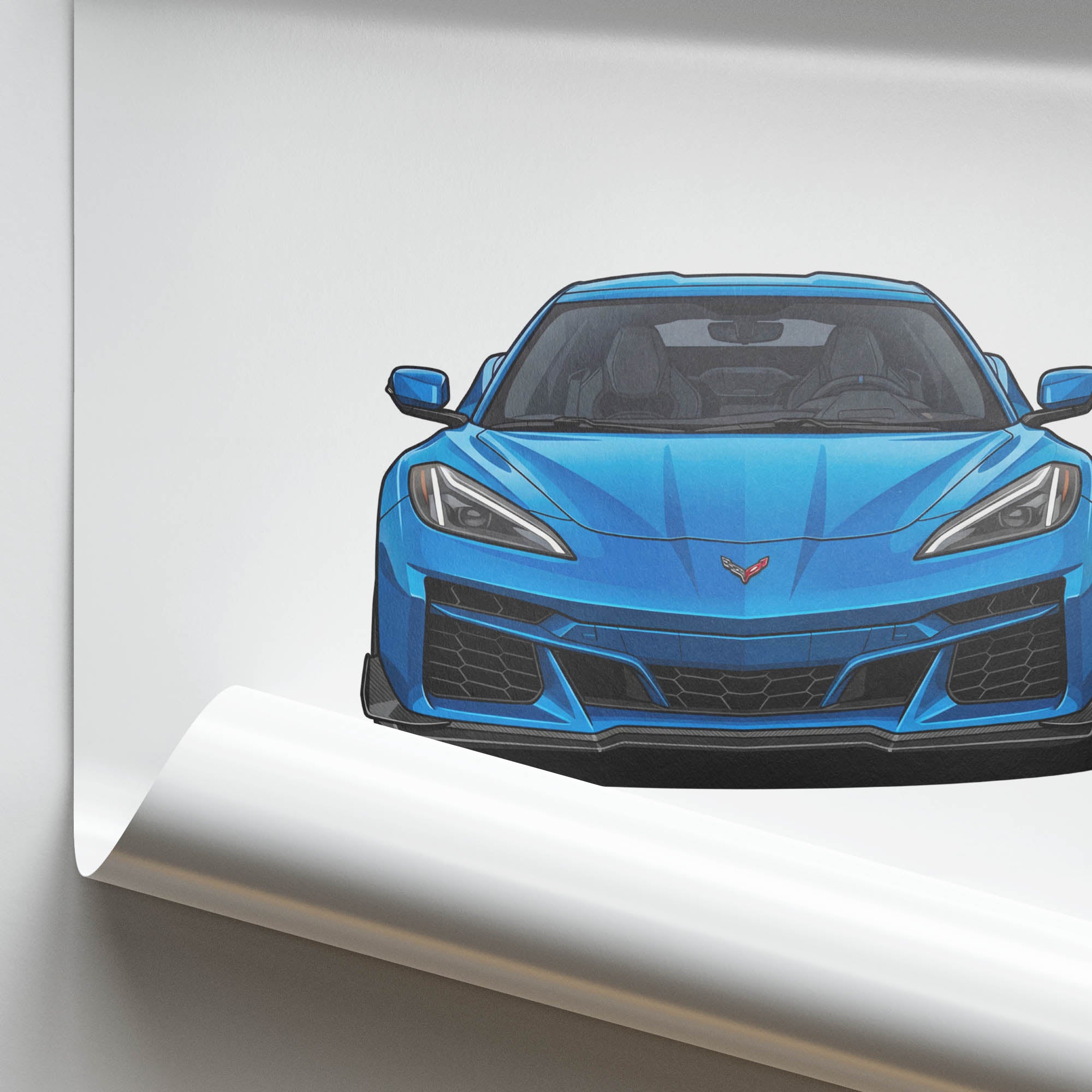 2024 Chevrolet Corvette E Ray Riptide – Car Print (Front)