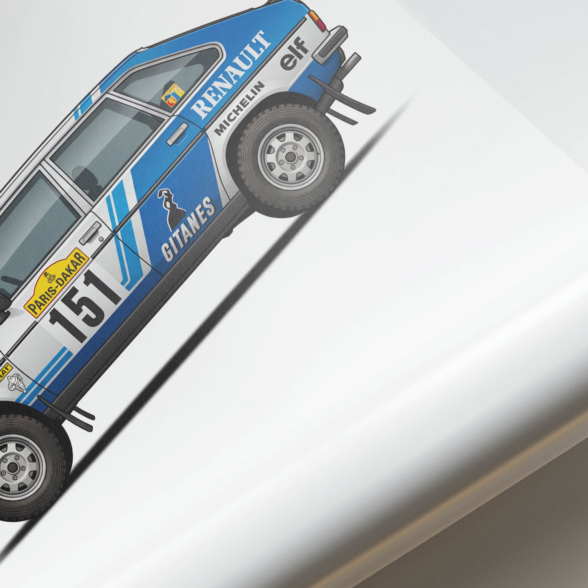 Renault 20 Turbo Poster – 1982 Marreau Brothers 4X4 Blue White Livery Print