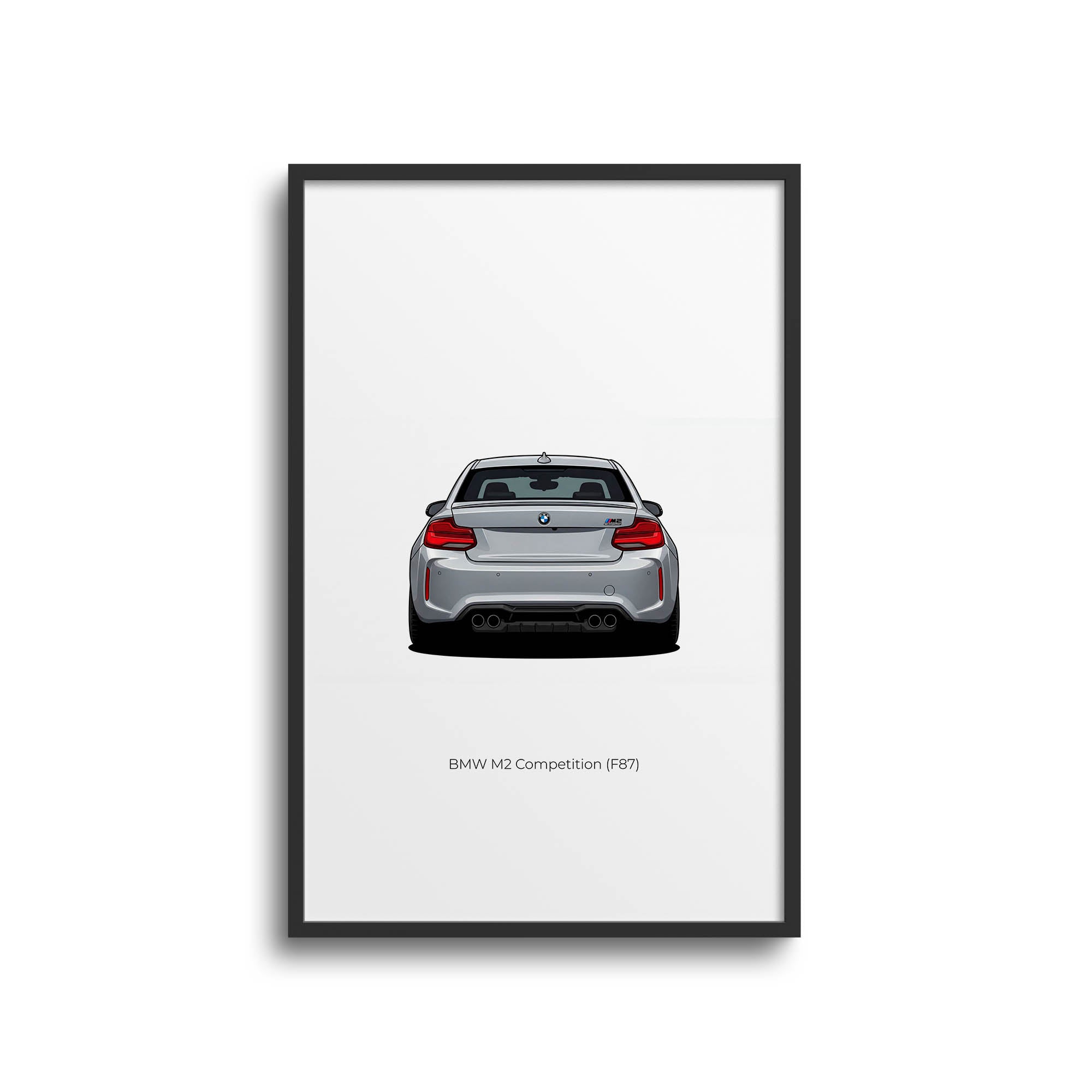 BMW M2 Competition Poster – 2019 Hockenheim Silver Metallic Car Wall Art Print