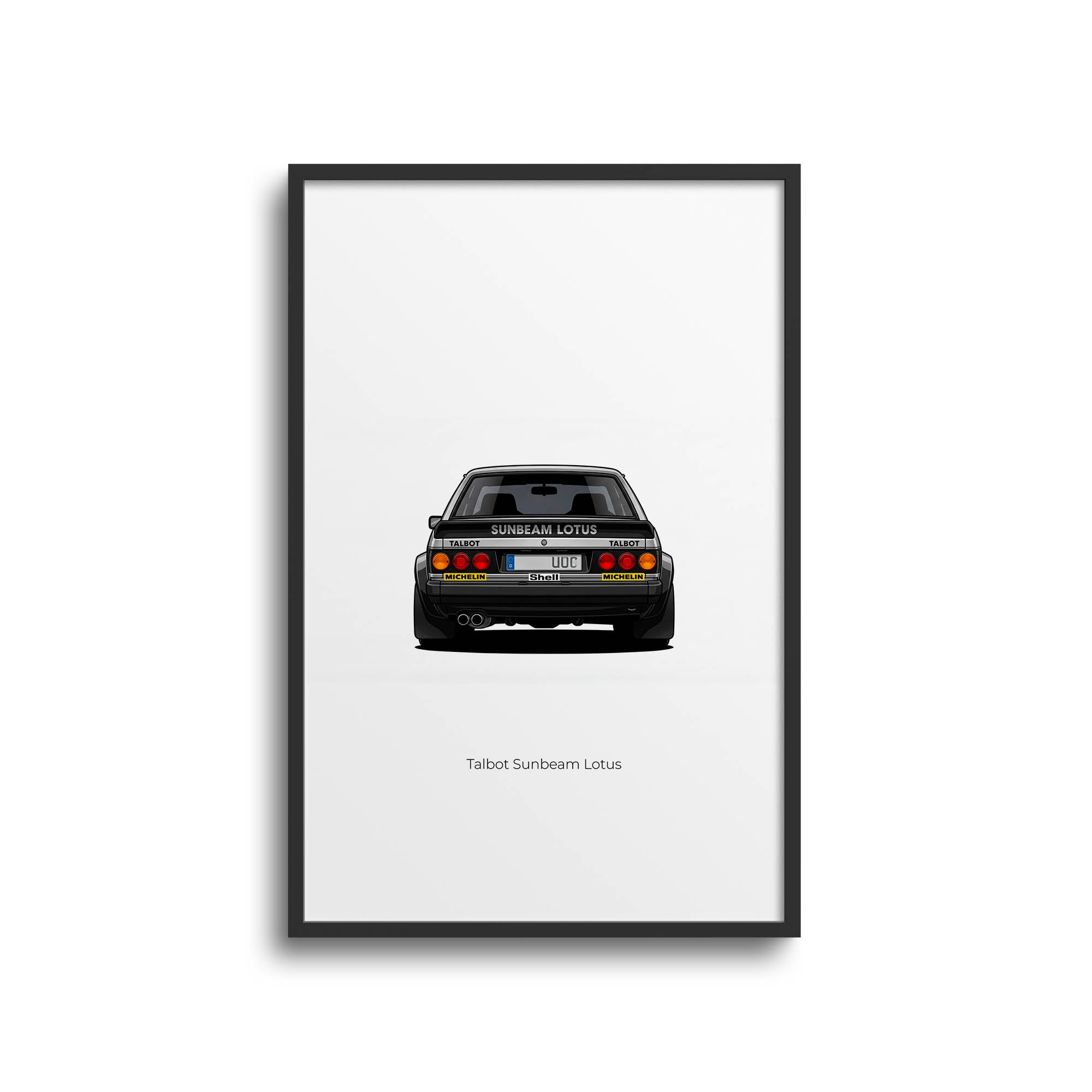 Talbot Sunbeam Poster – 1981 Rally Car Wall Decor With Black Silver Livery