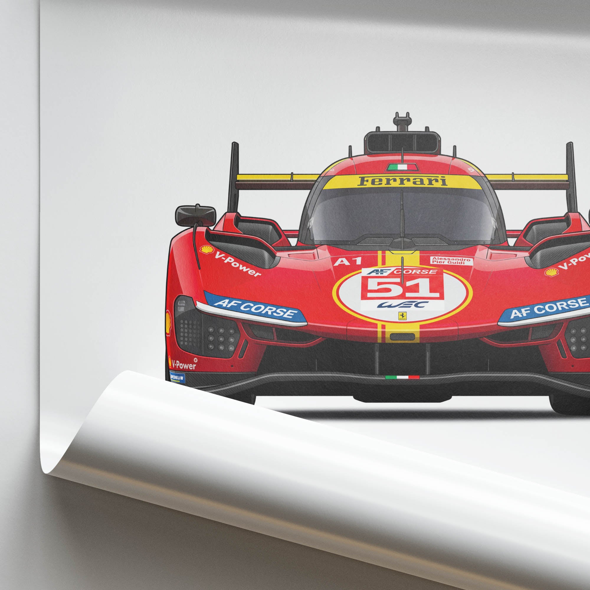 2023 Ferrari 499P 51 Alessandro Pier Guidi – Car Print