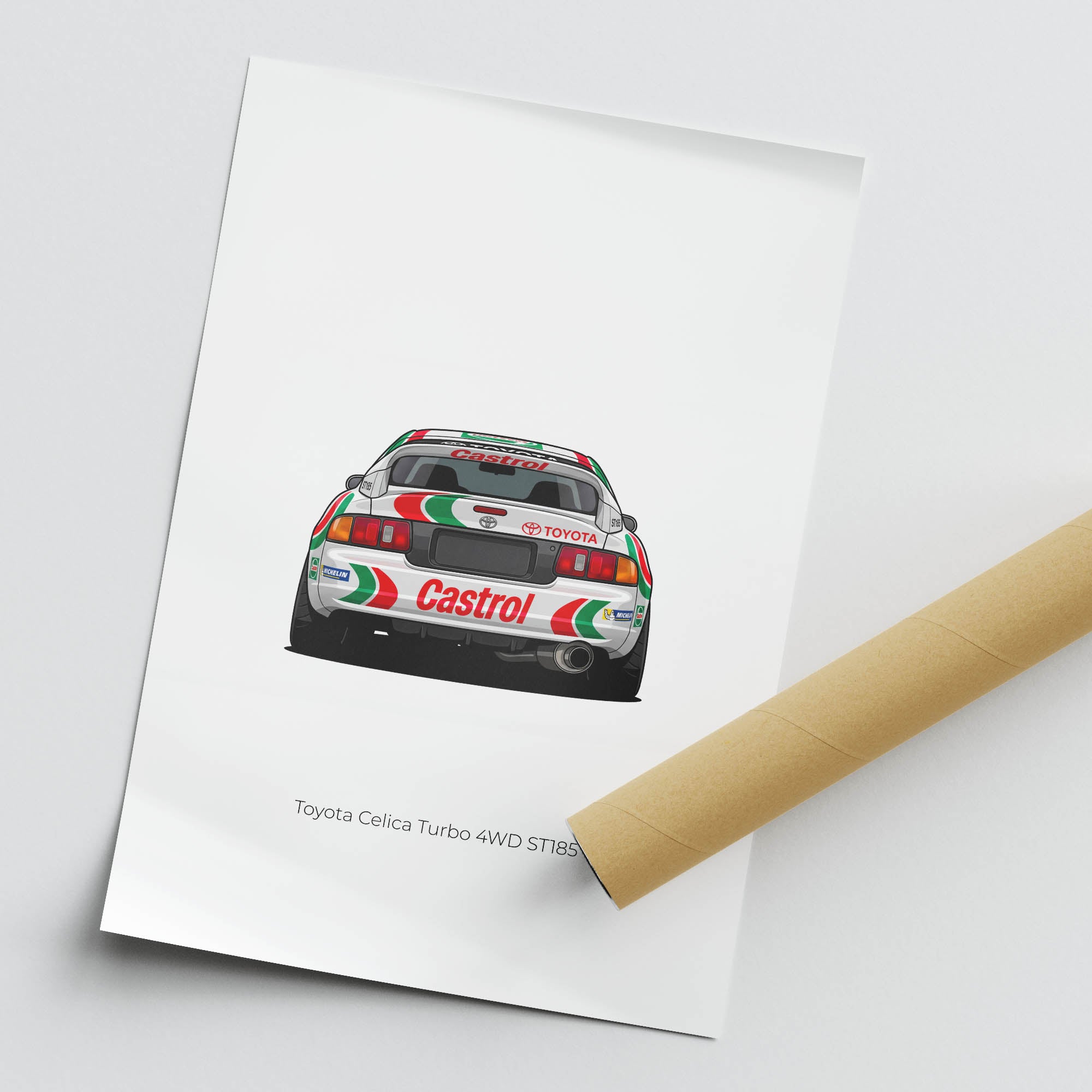 Toyota Celica Turbo Poster – 1993 ST185 Rally Car With Castrol Green Livery