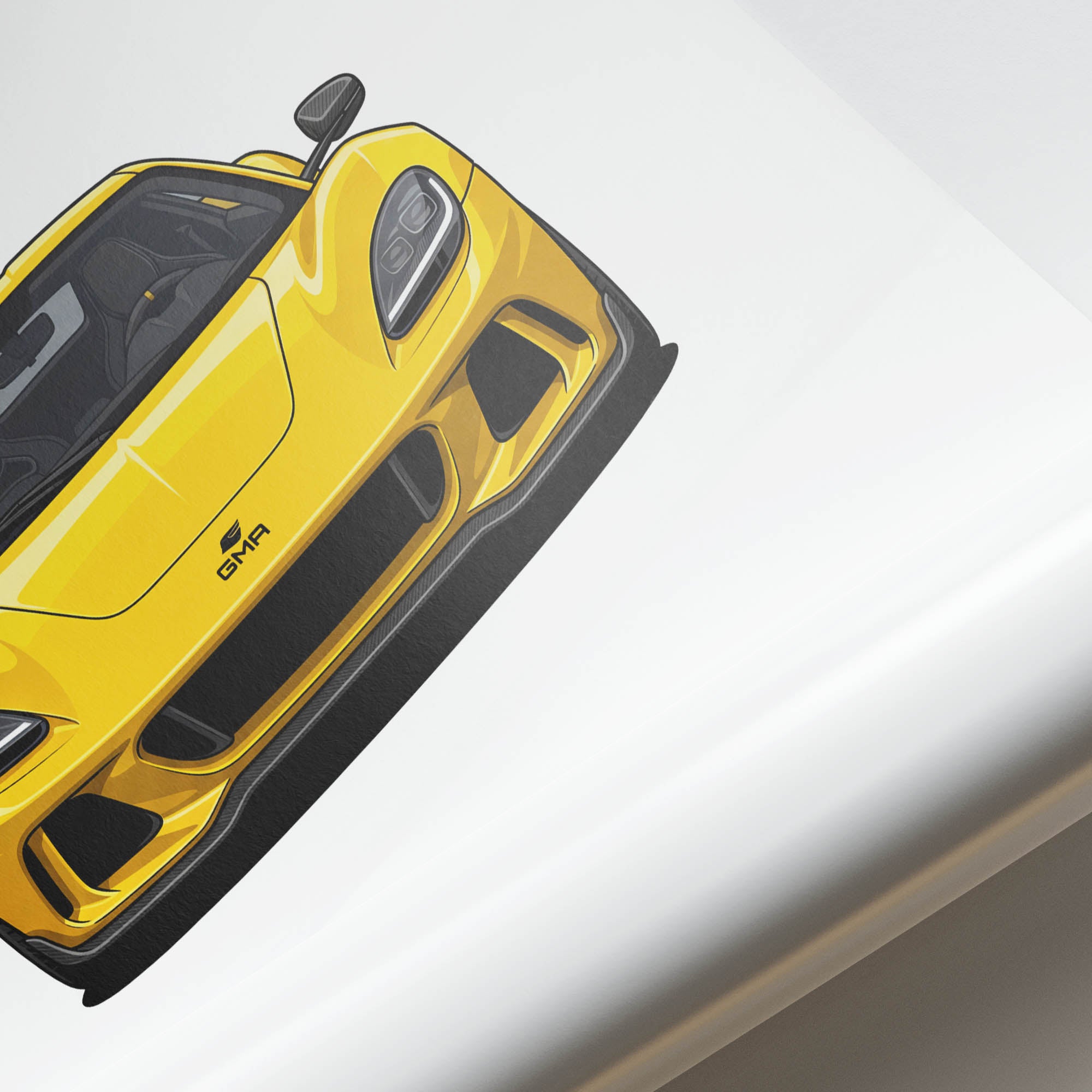 GMA T33 Poster – Yellow Sports Car Wall Art | Limited Edition Automotive Print