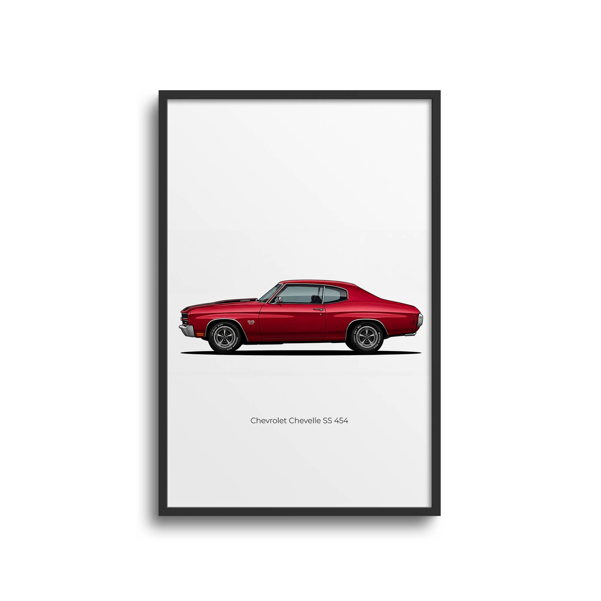 1970 Chevrolet Chevelle SS 454 Cranberry – Car Print (Side)