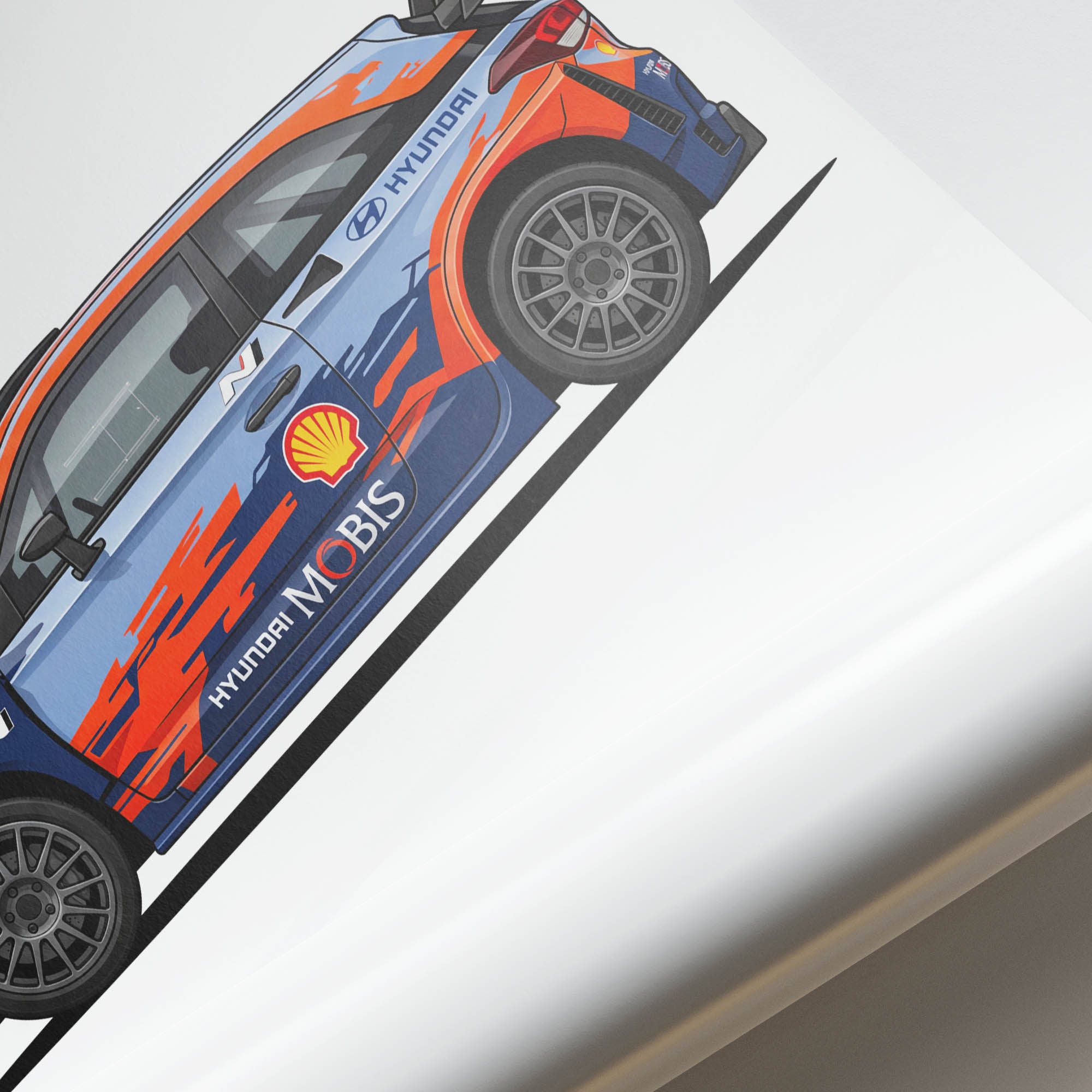Hyundai I20 Coupe Poster - 2019 WRC Rally Car Print With Blue Orange Livery