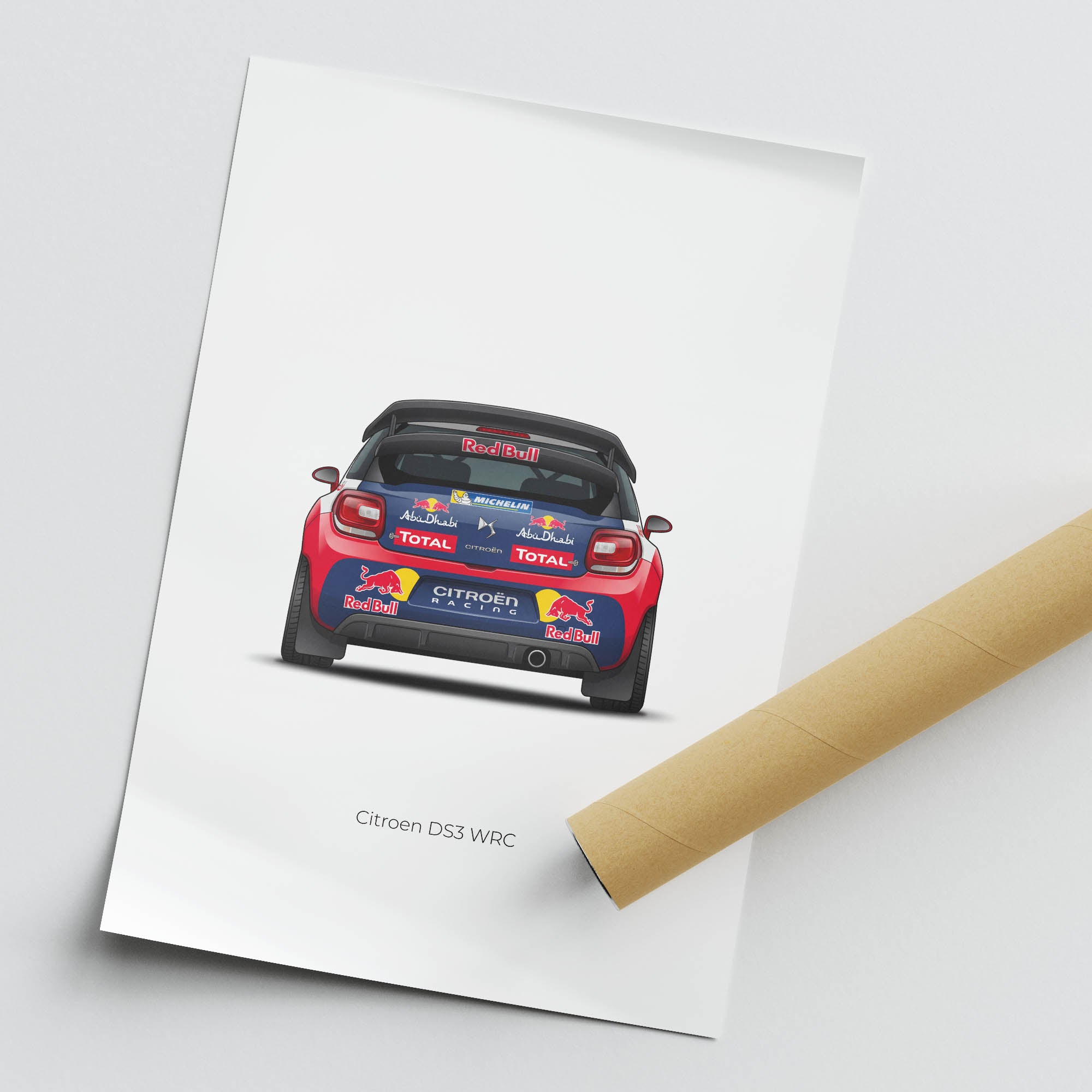 Citroen Ds3 Poster - 2011 Red Bull Livery Rally Car Wall Art Print