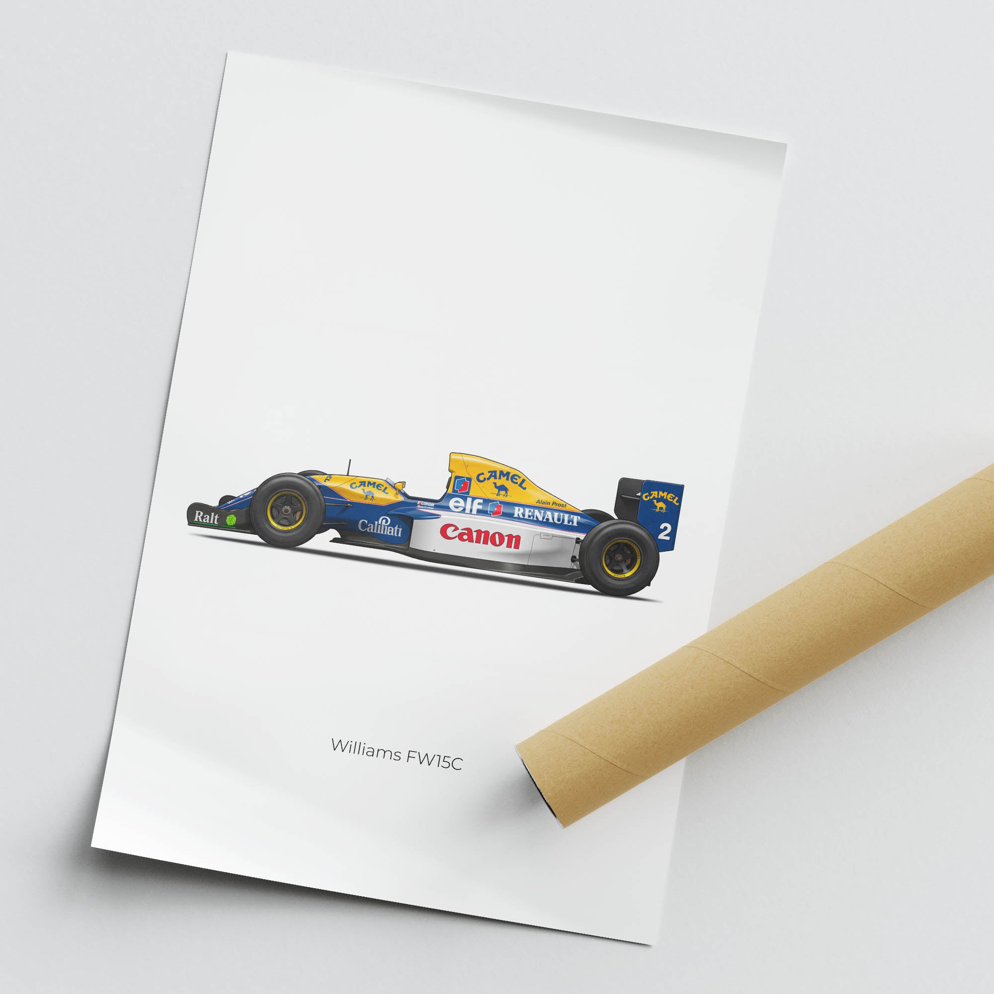 1993 Williams FW15C Alain Prost Canon – Car Print