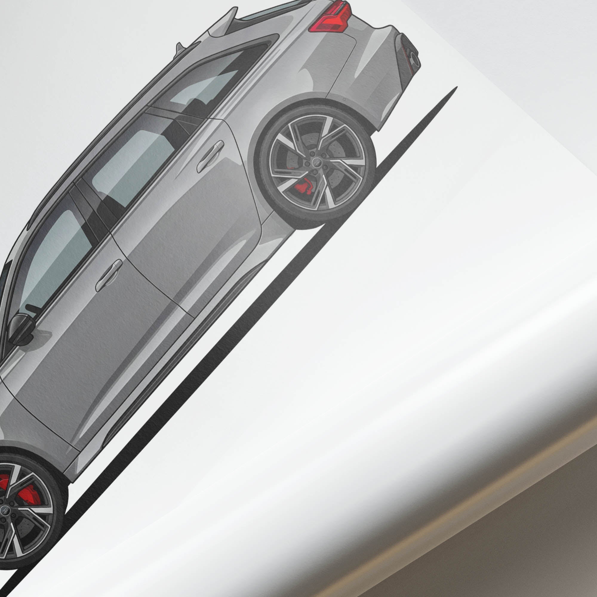 Audi RS6 Avant Poster - 2020 RS6 Avant C8 Nardo Grey Car Wall Art Print