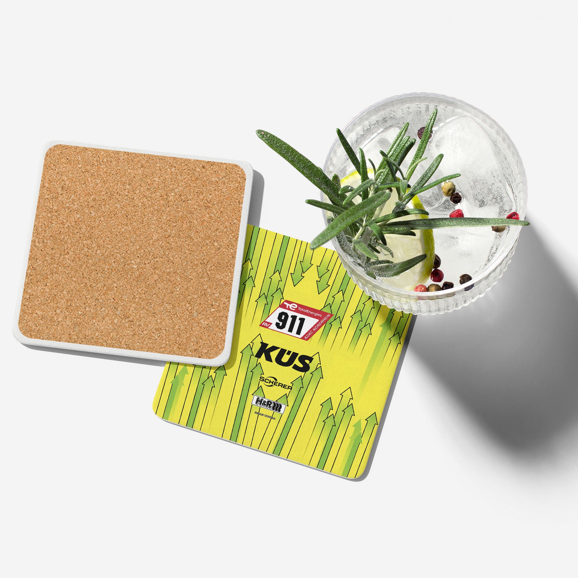 Porsche GT Coaster – Grello Livery Race Car Drinkware | Surface Protection Pad