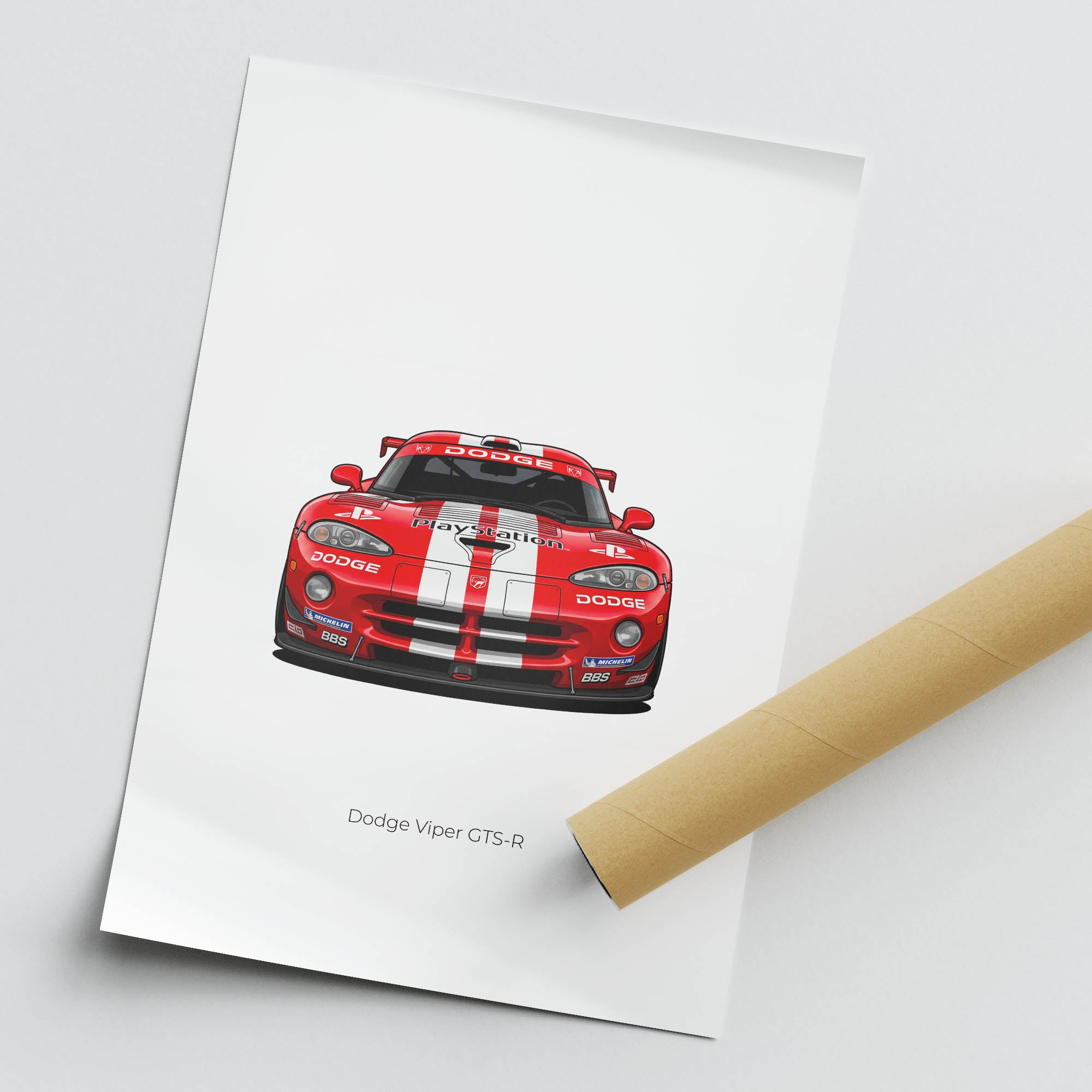 1999 Dodge Viper Gts R Oreca Playstation – Car Print (Front)