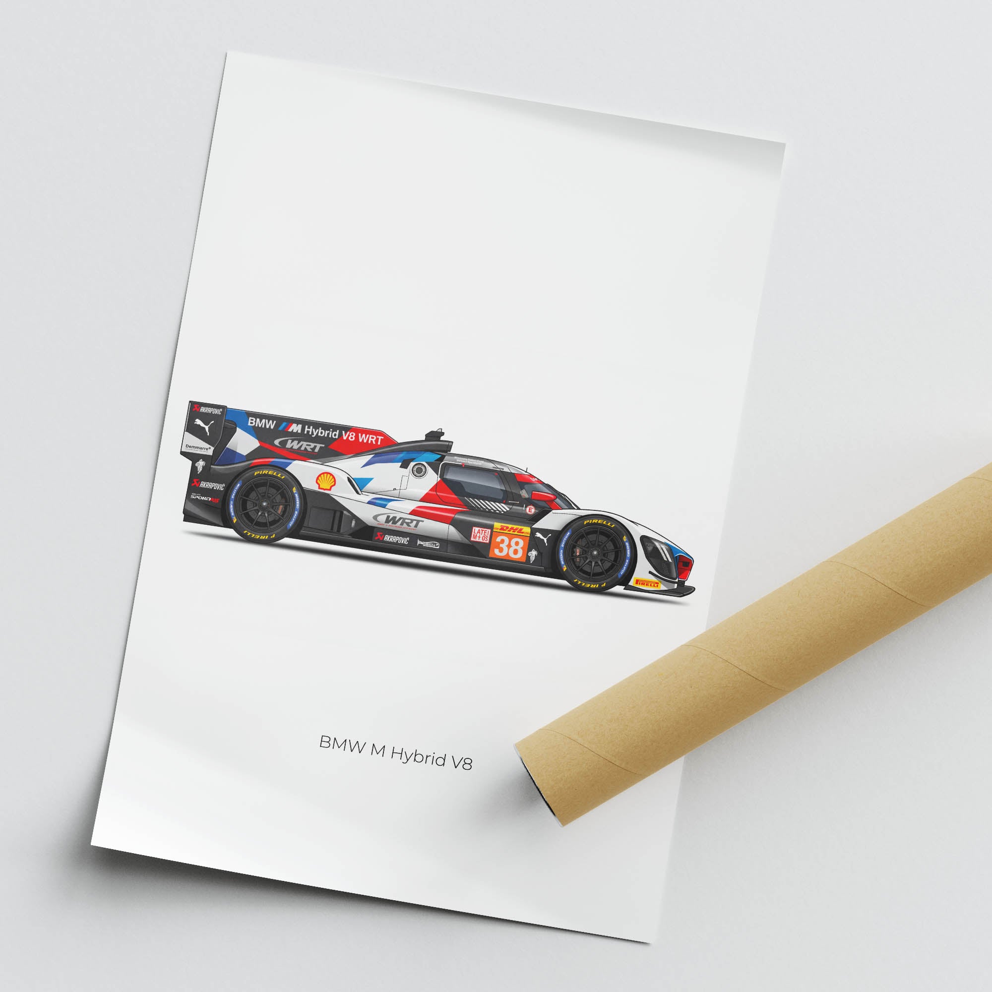 2025 BMW M Hybrid V8 Wrt Le Mans Hypercar – Car Print (Side)