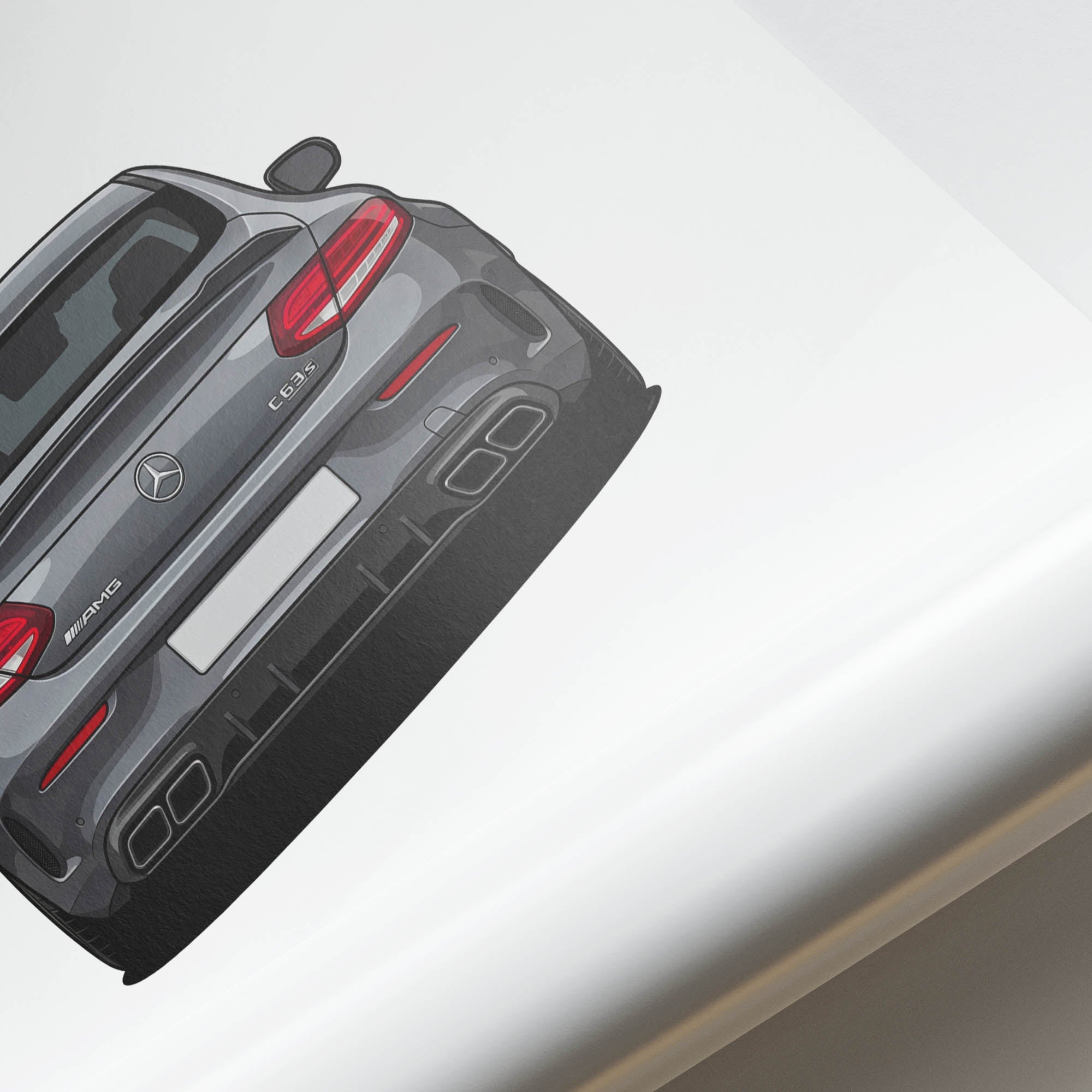 2021 Mercedes C63S Coupe W205 Selenite – Car Print