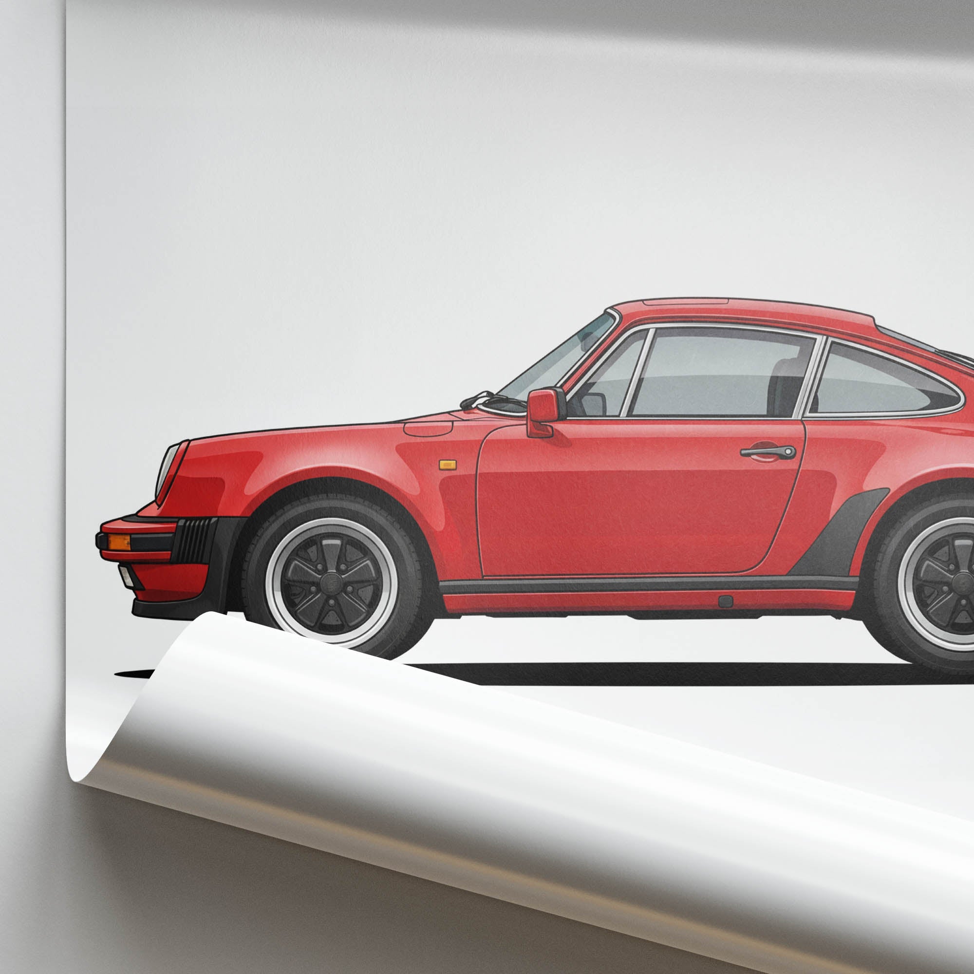1976 Porsche 911 Turbo 930 Guards – Car Print (Side)