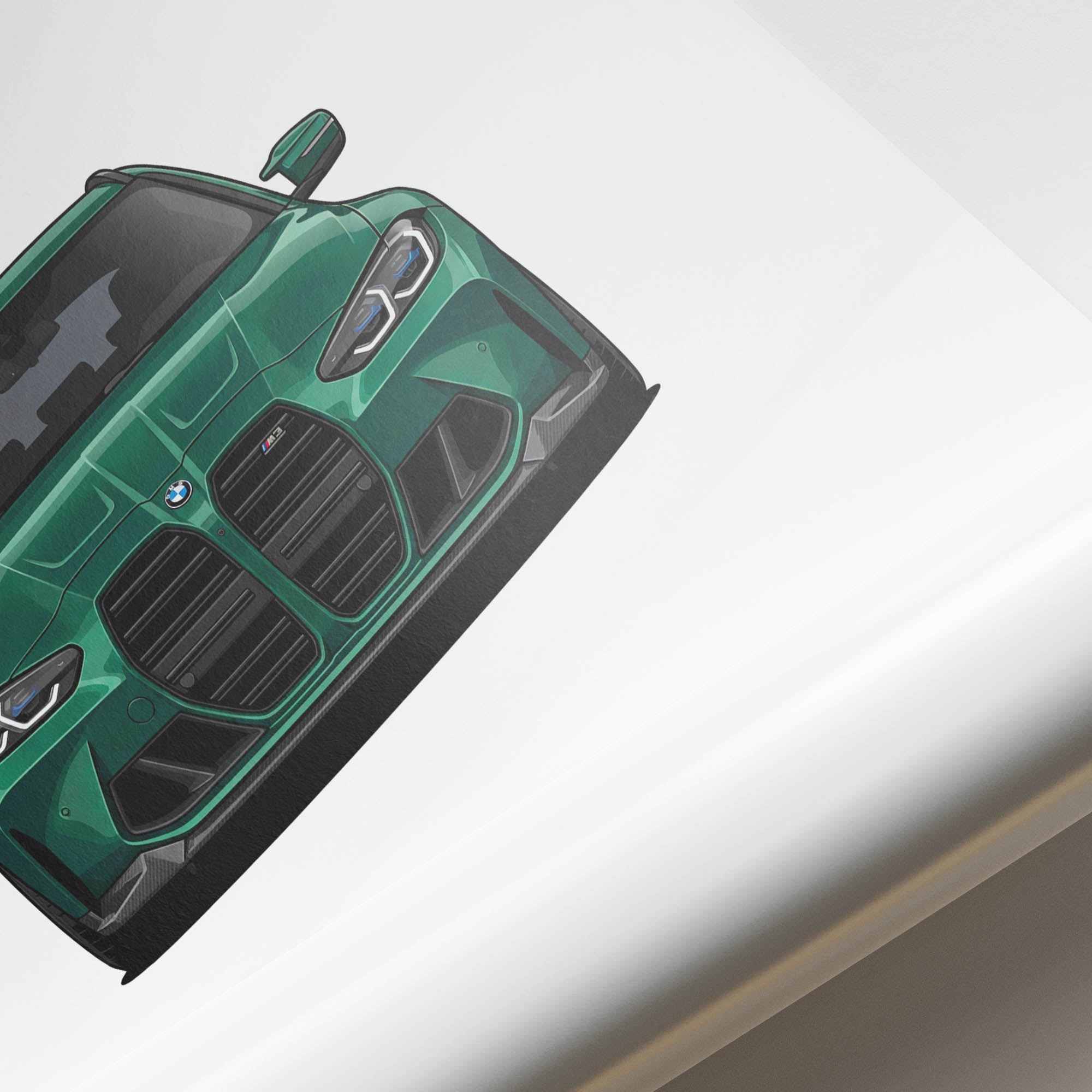 2023 Bmw M3 Touring G81 Isle Of Man Green Front View Poster