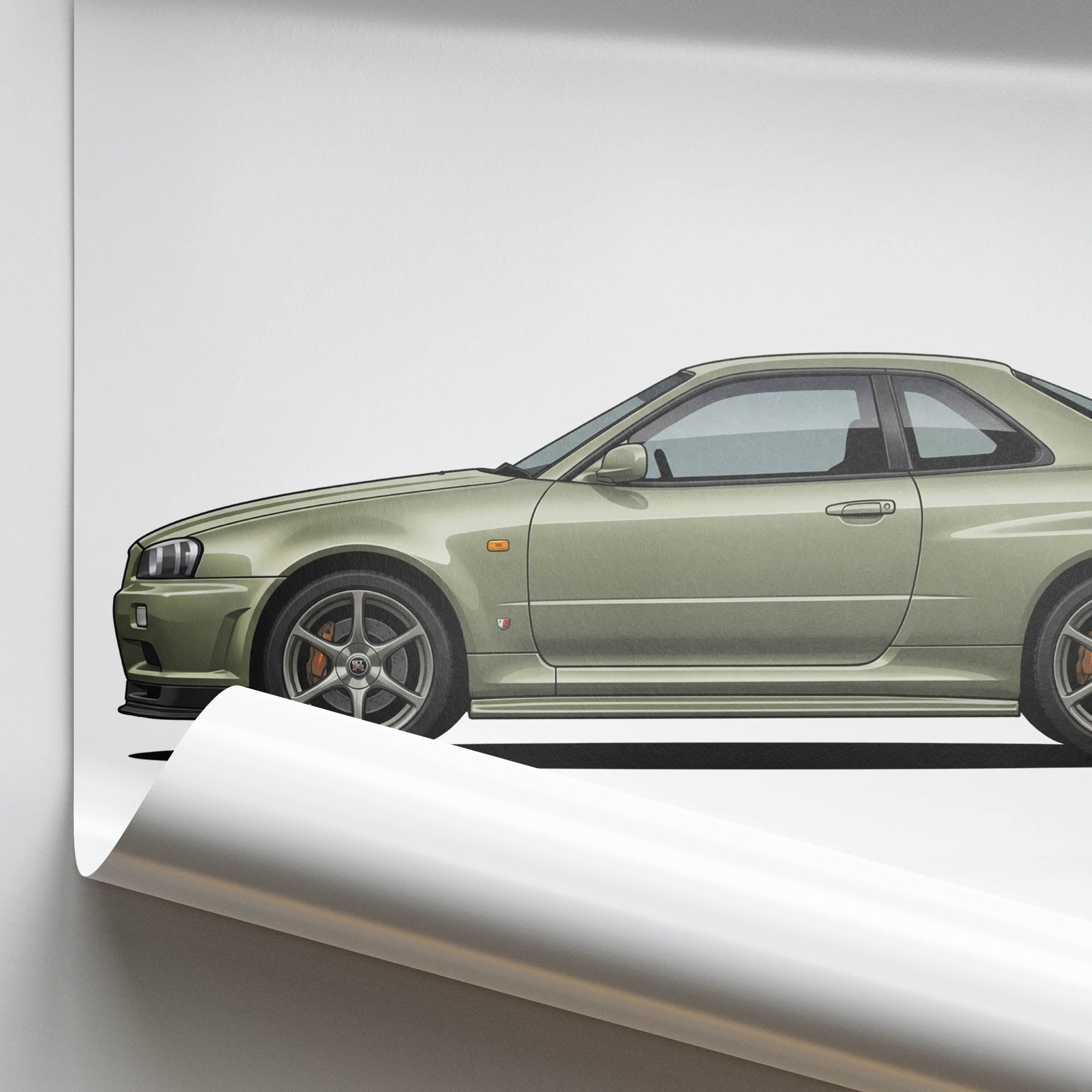 2001 Nissan Skyline GT R R34 M Spec N R – Car Print (Side)