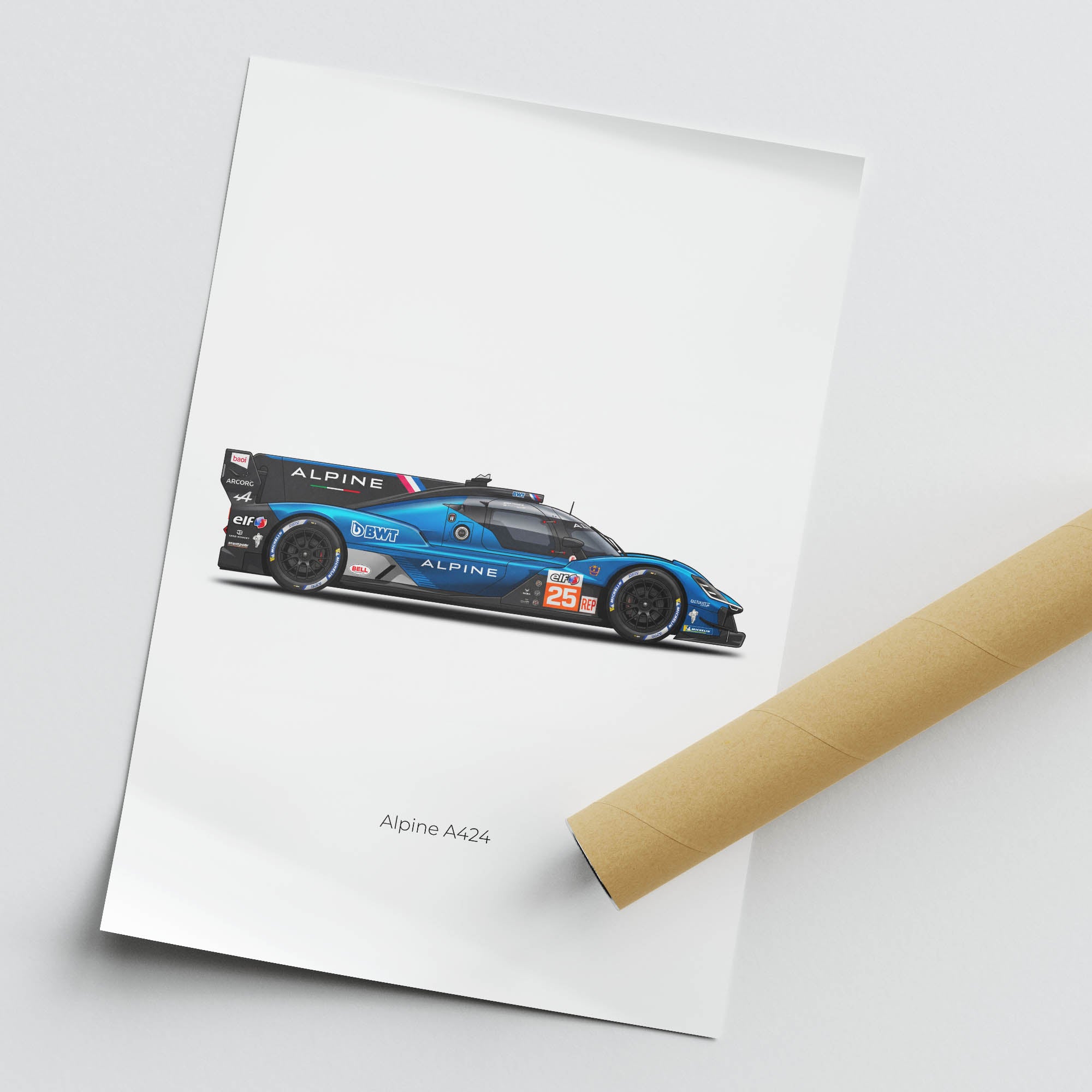 2025 Alpine A424 Alpine Endurance Team – Car Print (Side)