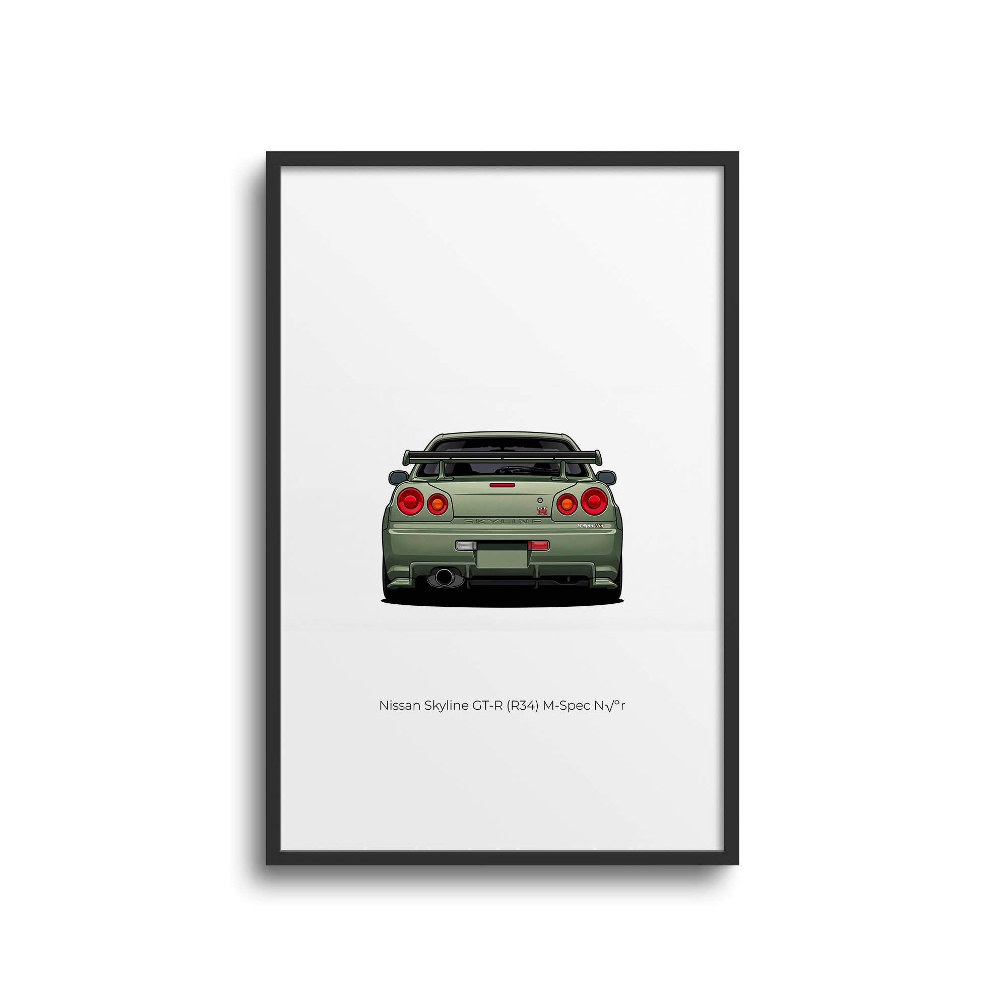 2001 Nissan Skyline GT R R34 M Spec N R – Car Print (Back)