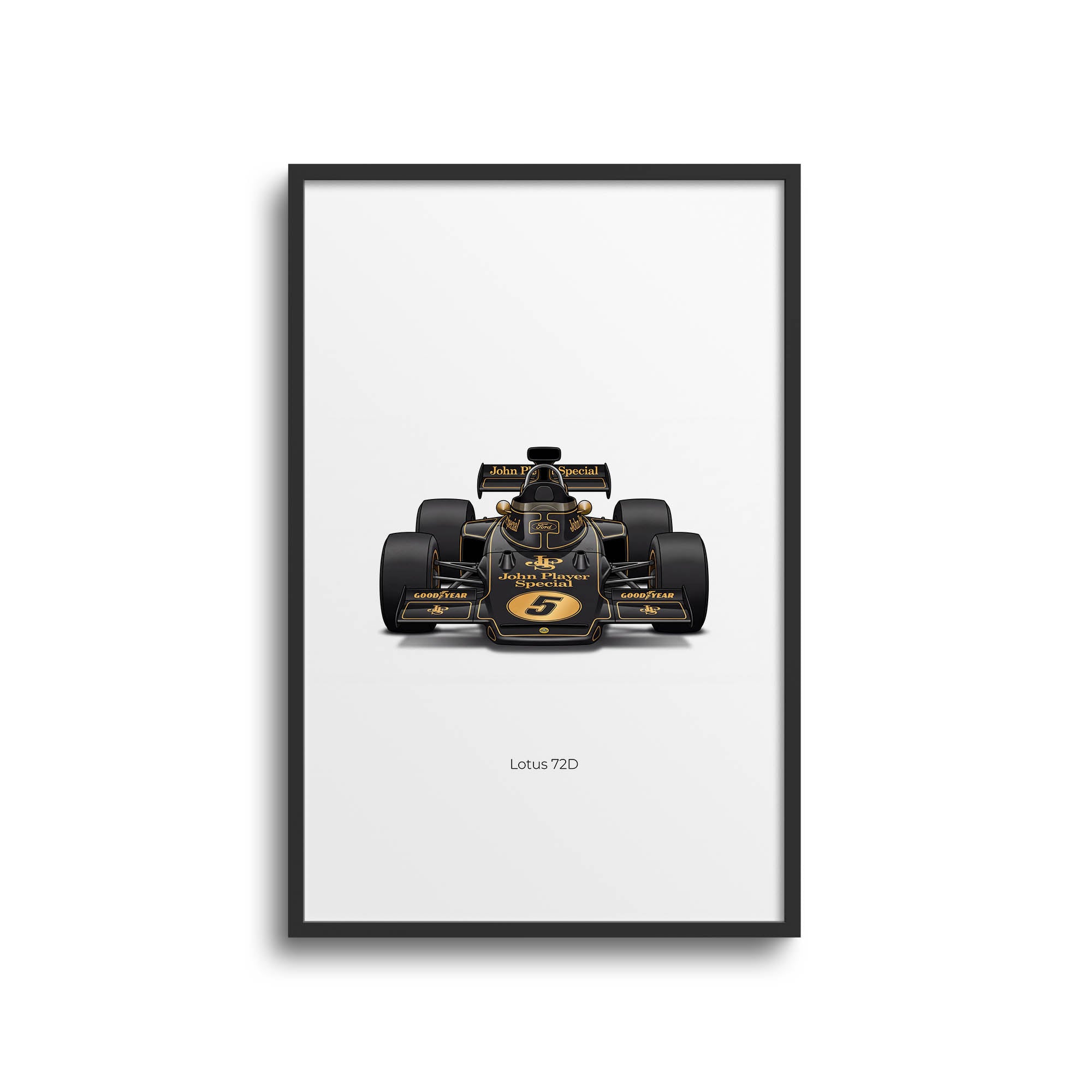 Lotus 72D Poster – 1972 Emerson Fittipaldi John Player Special Black Gold Livery
