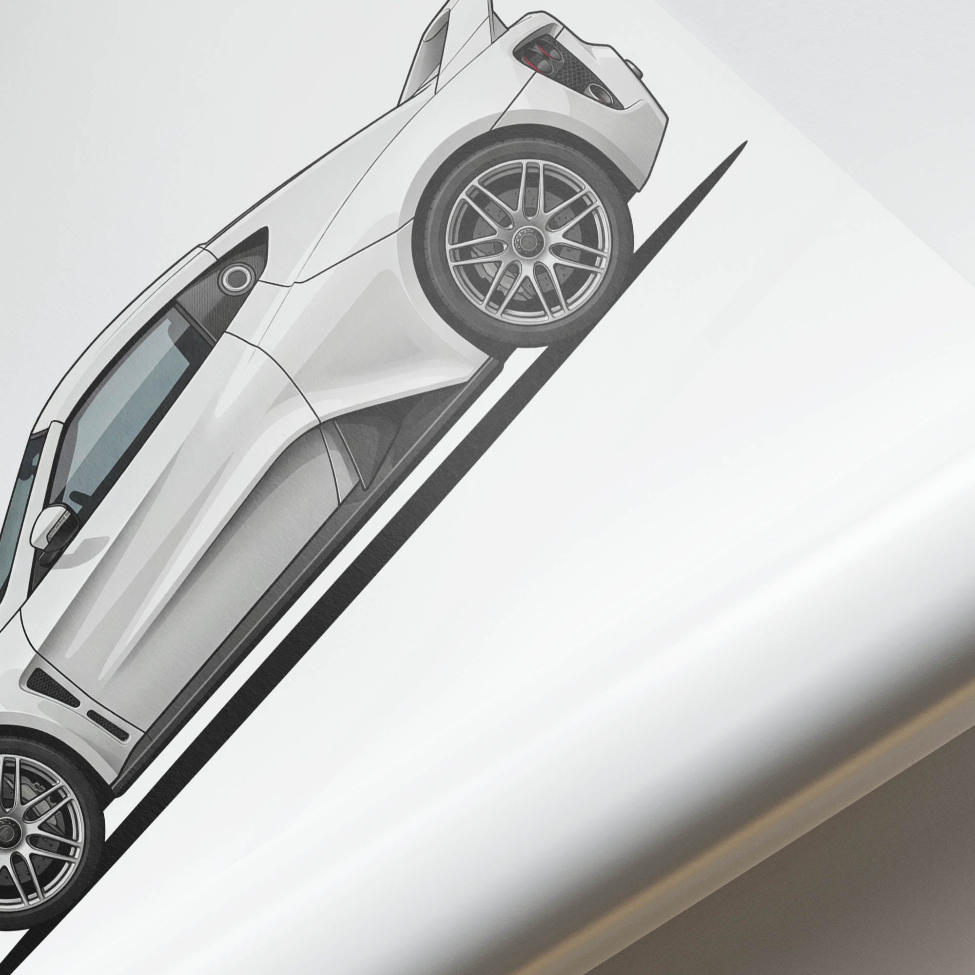 Zenvo St1 Poster - 2009 White Sports Car Print | Limited Edition Wall Art