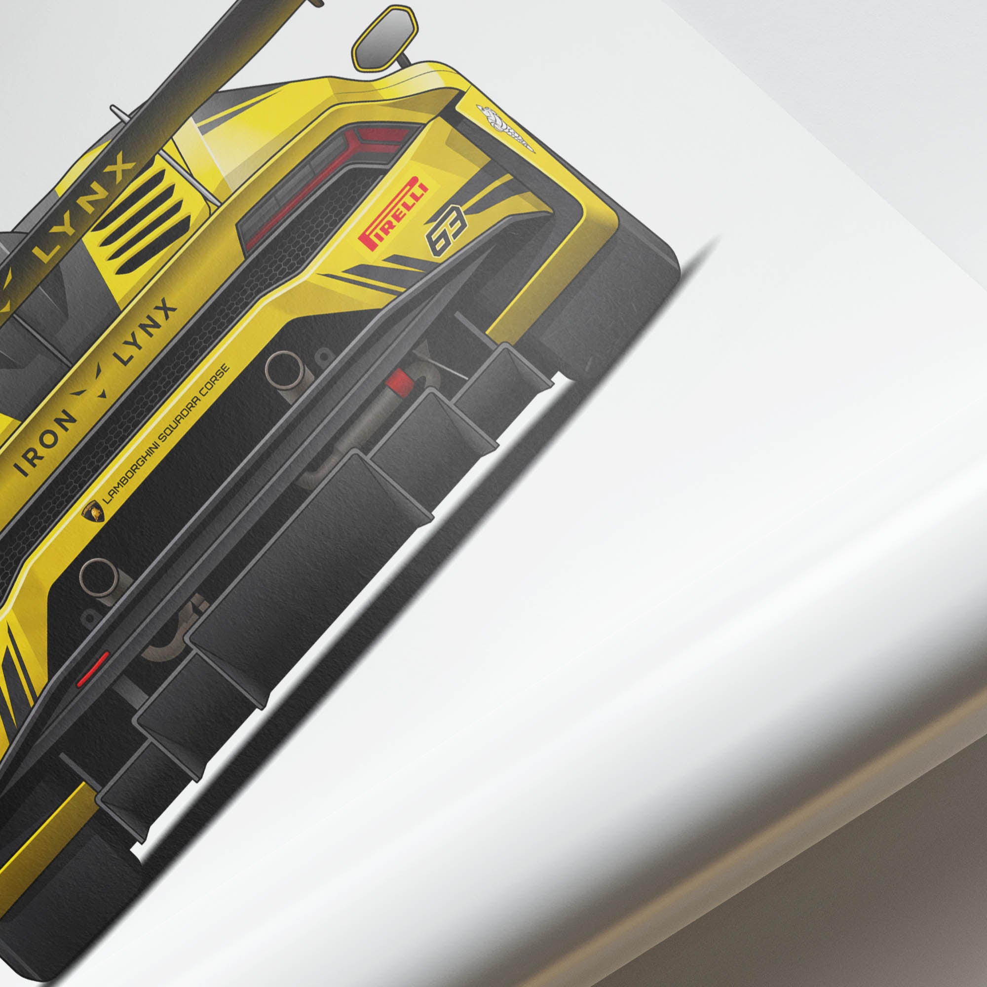 2023 Lamborghini Hurac N GT3 EVO2 Iron – Car Print (Back)