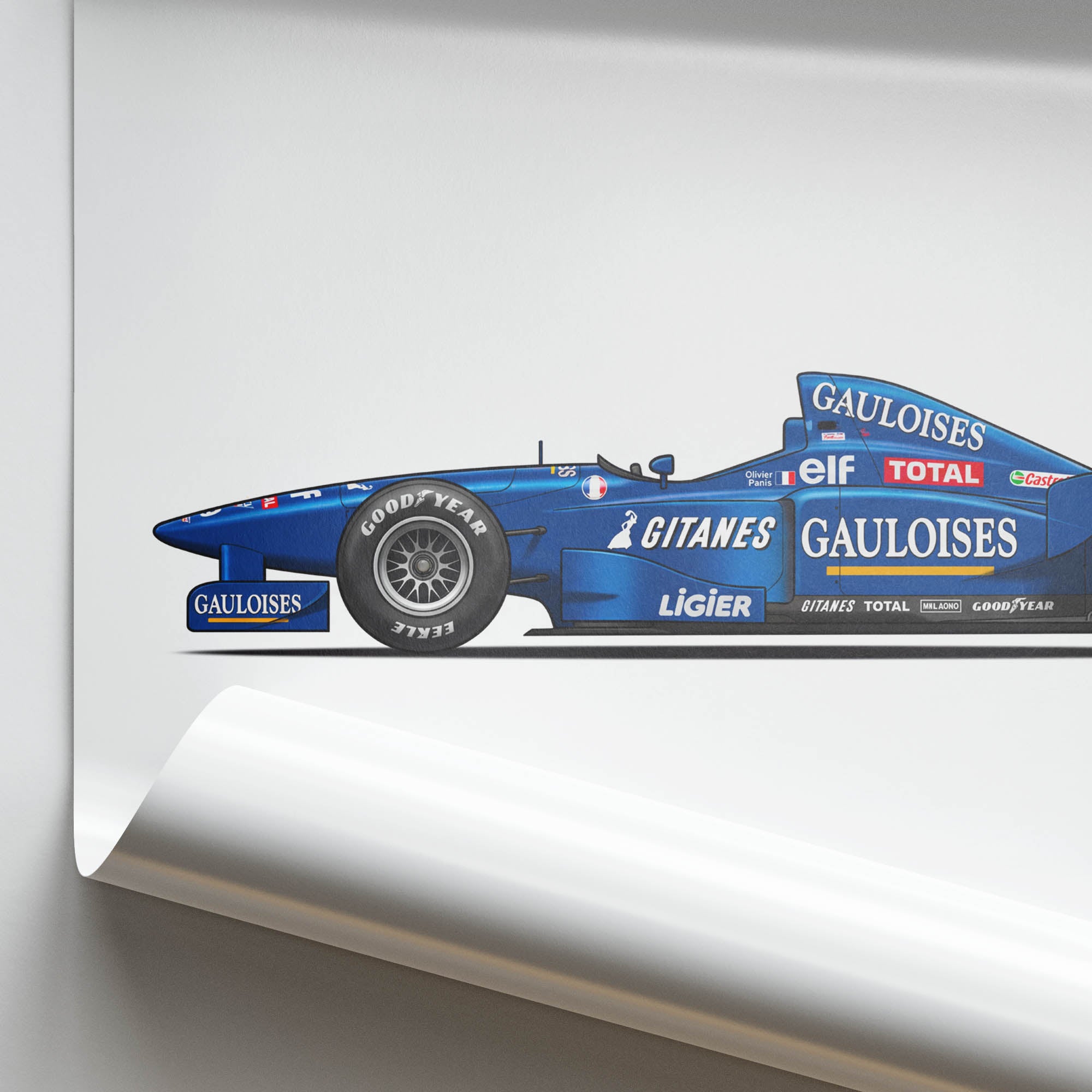 1996 Ligier JS43 Olivier Panis Gauloises – Car Print (Side)