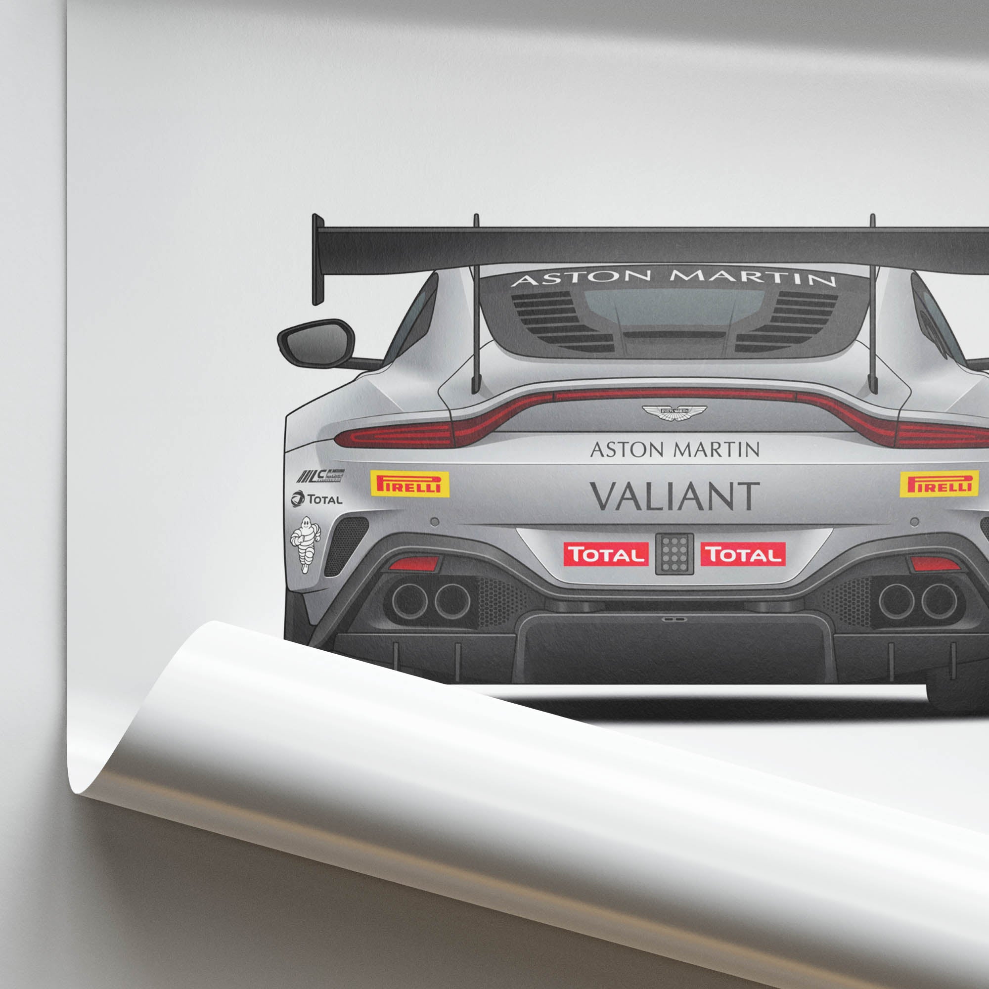 Aston Martin Valiant Poster - 2024 Silver Car Print | Luxury Automotive Art