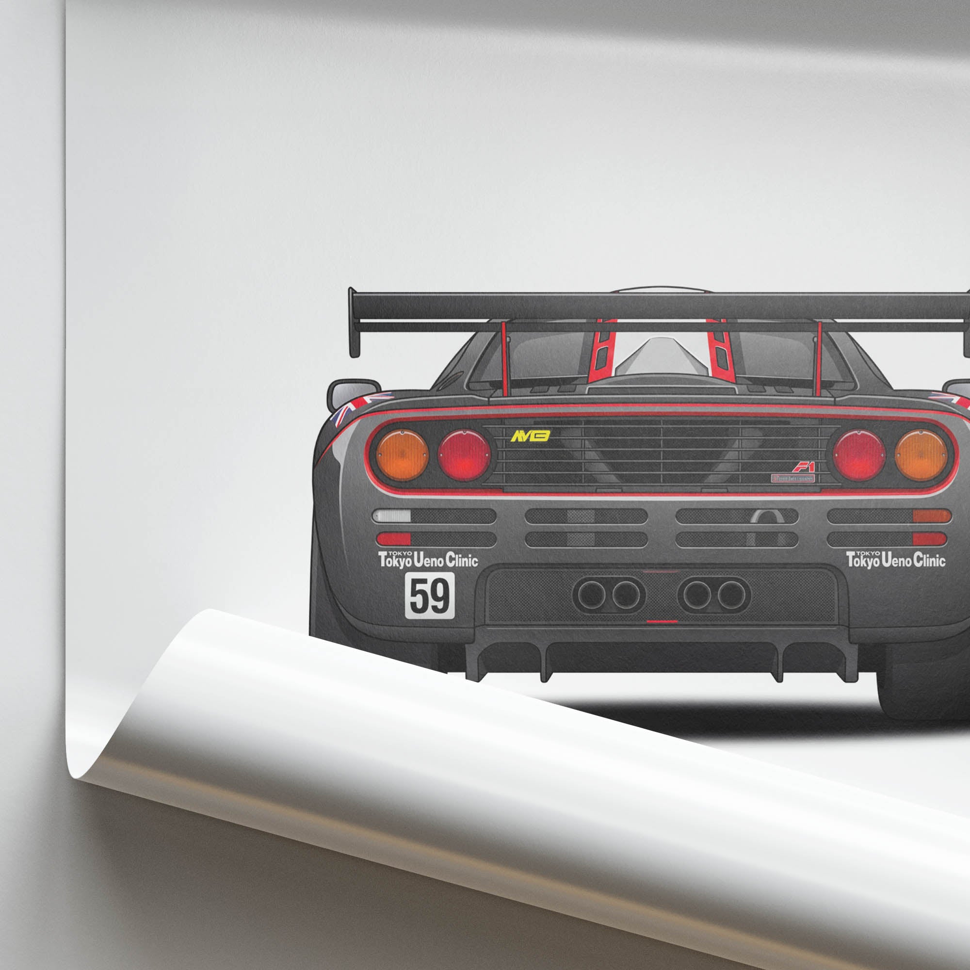 1995 McLaren GTR Yannick Dalmas Tokyo – Car Print (Back)