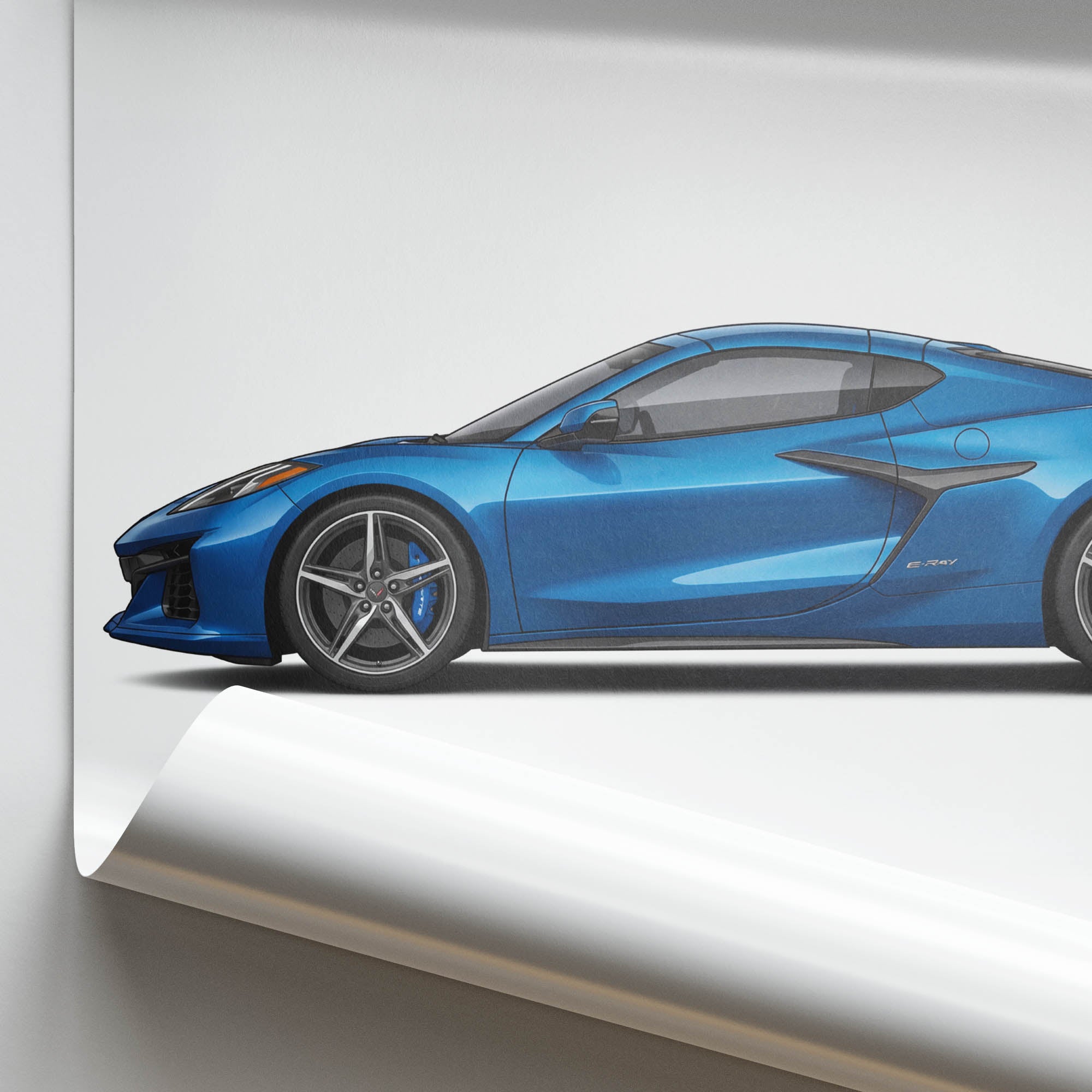 2024 Chevrolet Corvette E Ray Riptide – Car Print (Side)