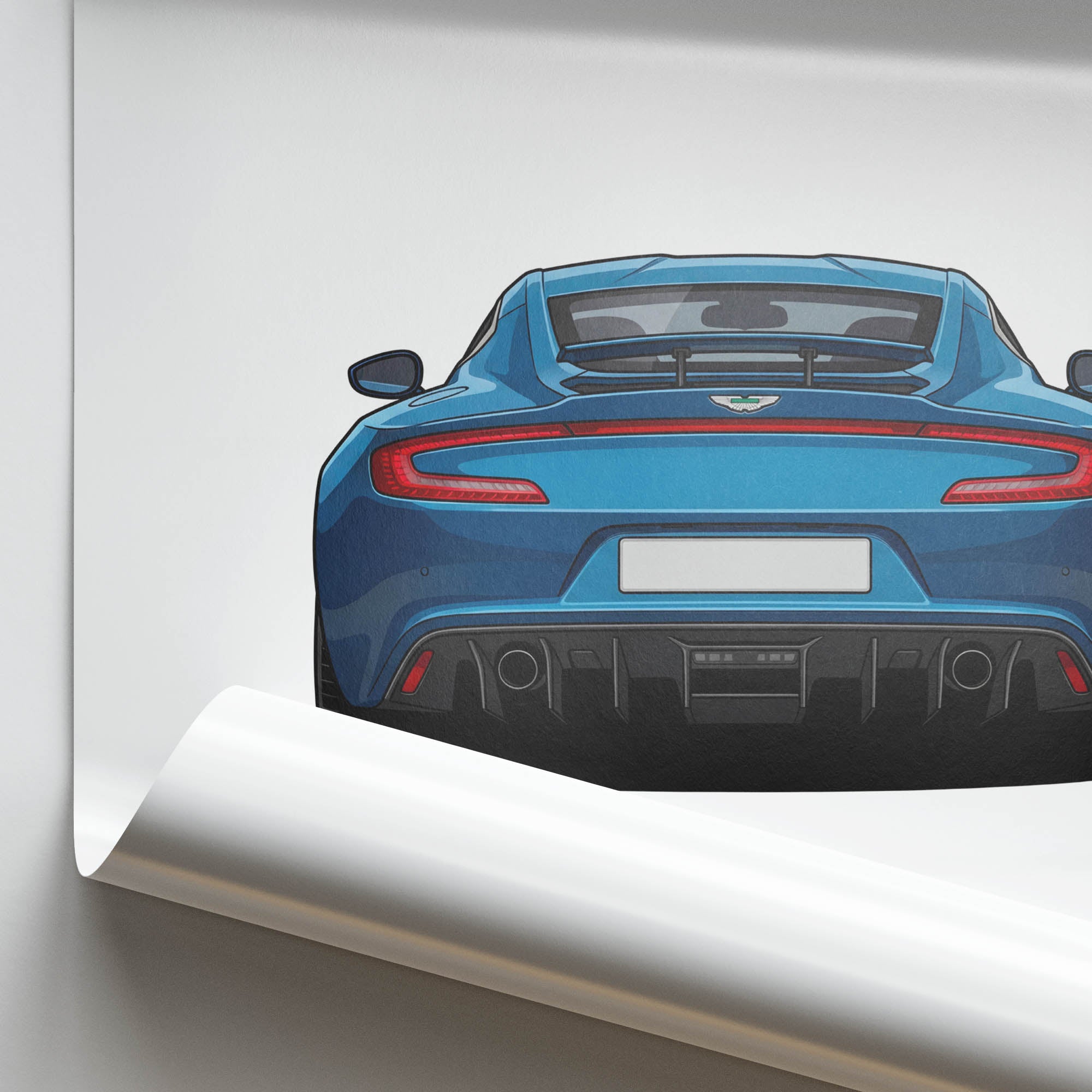 Aston Martin One 77 Poster – Limited Edition Blue Villa D Este Car Print