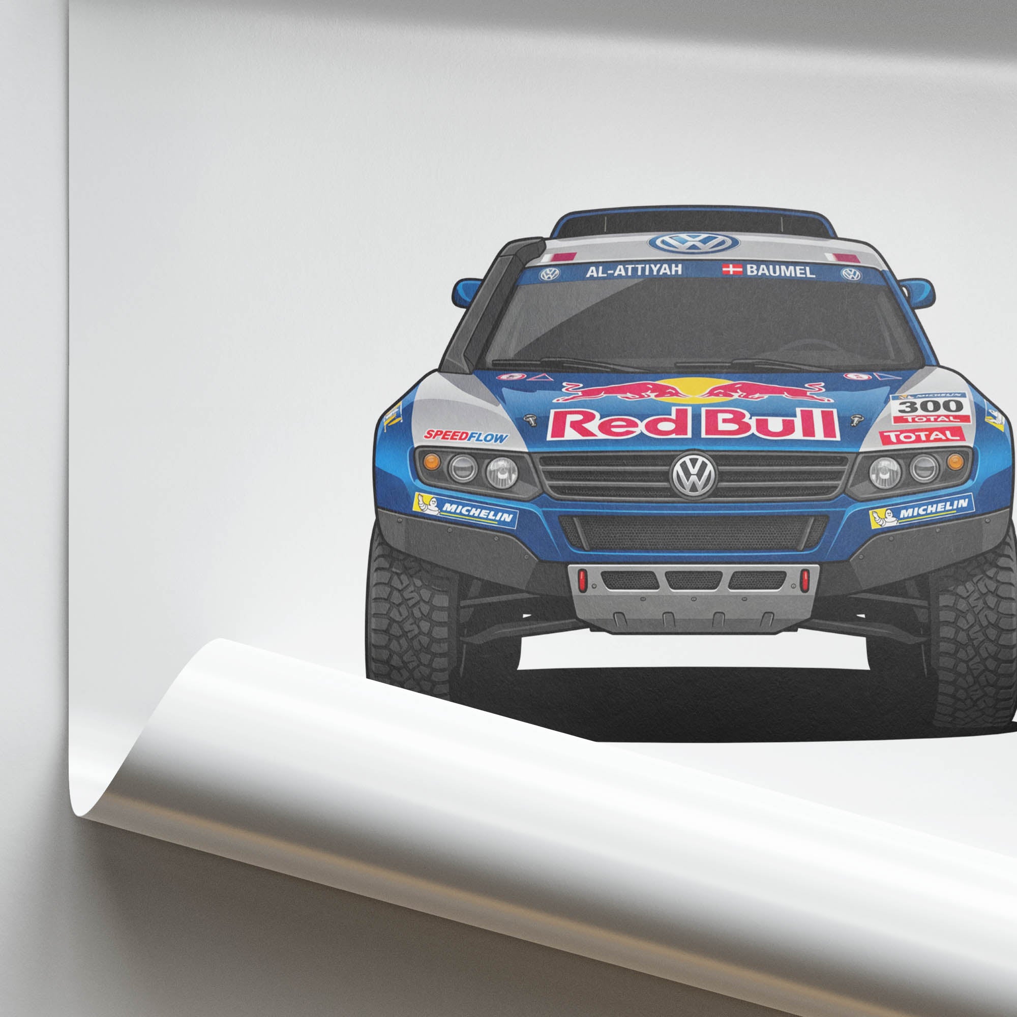 Volkswagen Race Touareg 2011 Dakar Rally Poster - Blue Bull Livery Print