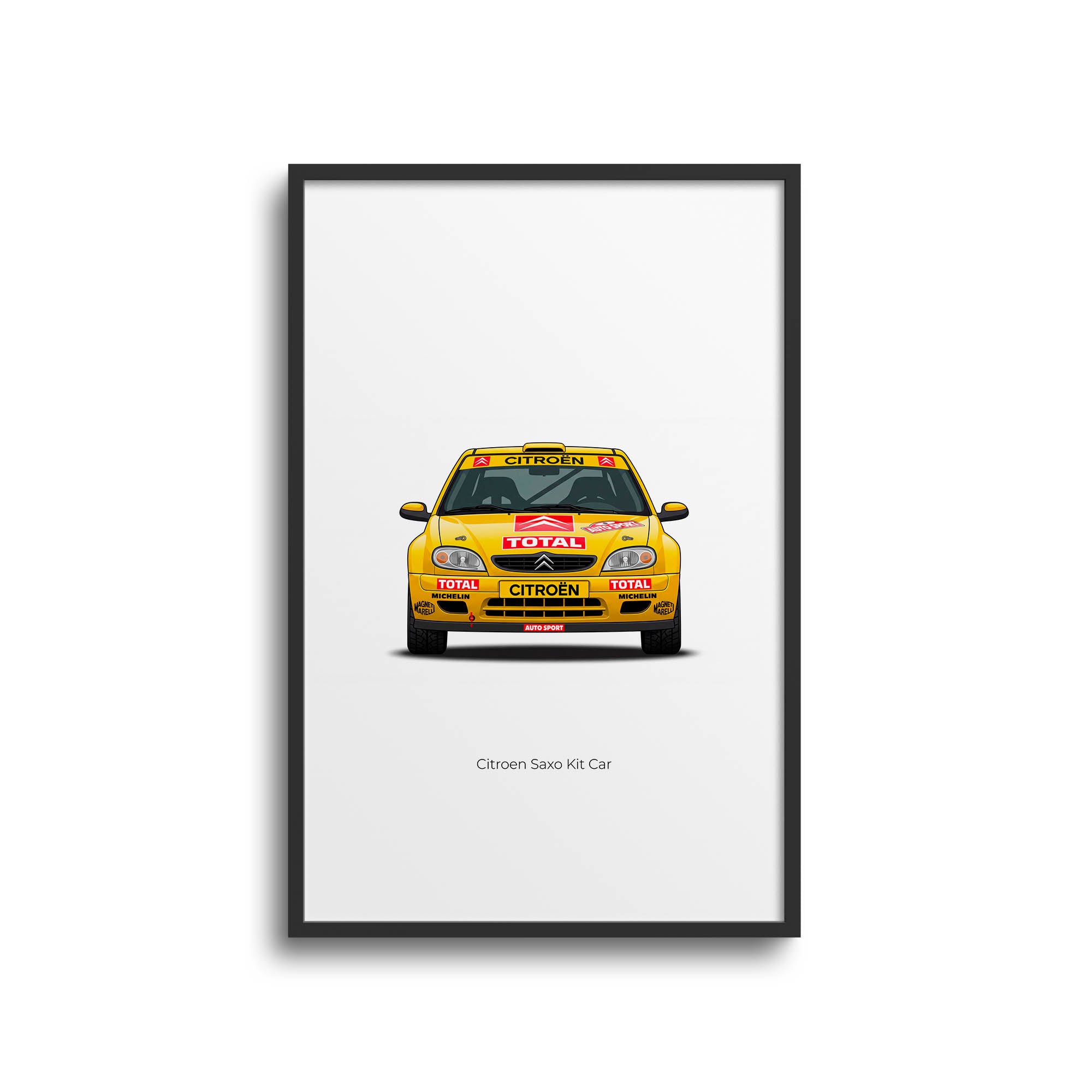 Citroen Saxo Kit Car 1998 Poster – Yellow Race Car Art | Motorsport Wall Decor