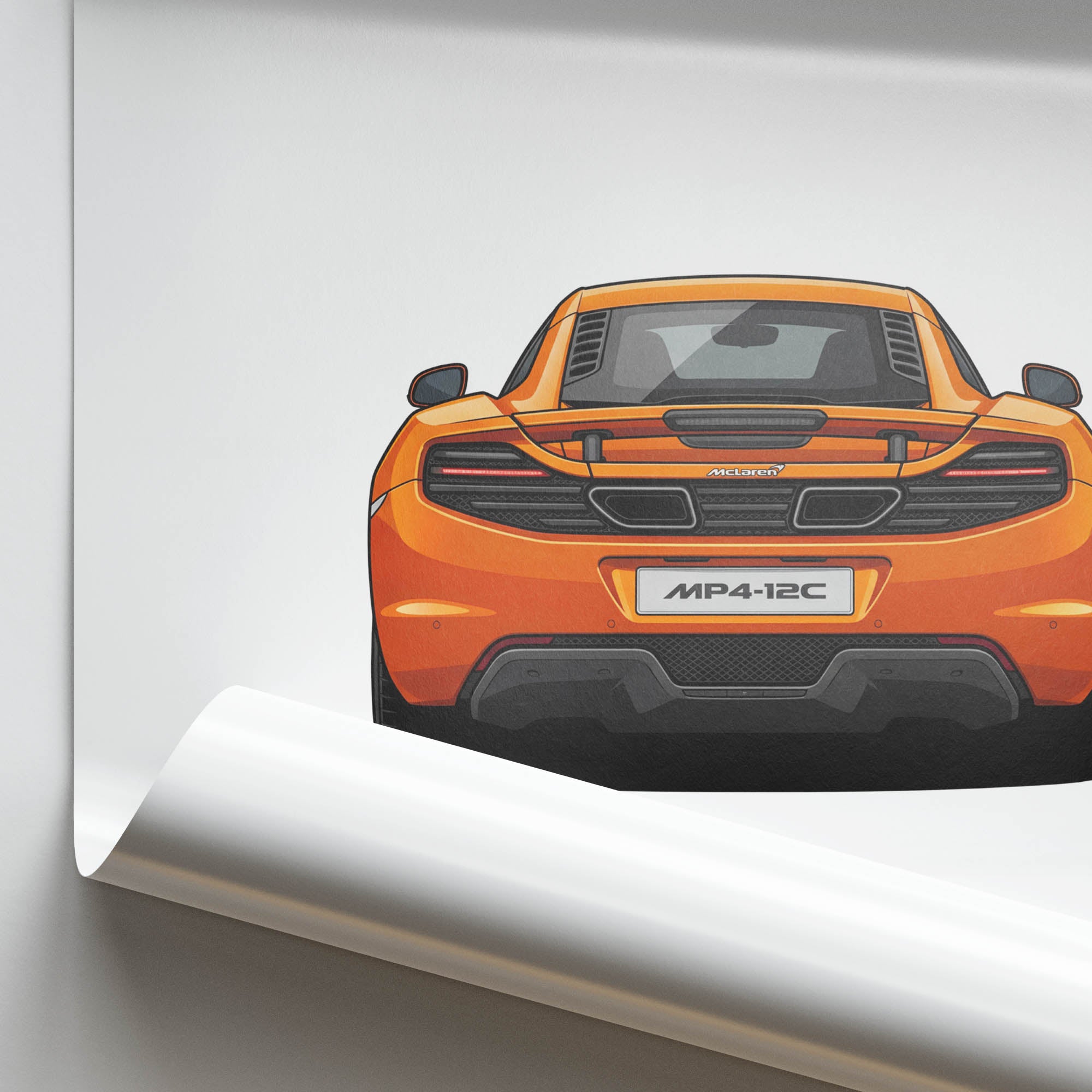 2012 McLaren MP4 12C Volcano – Car Print (Back)