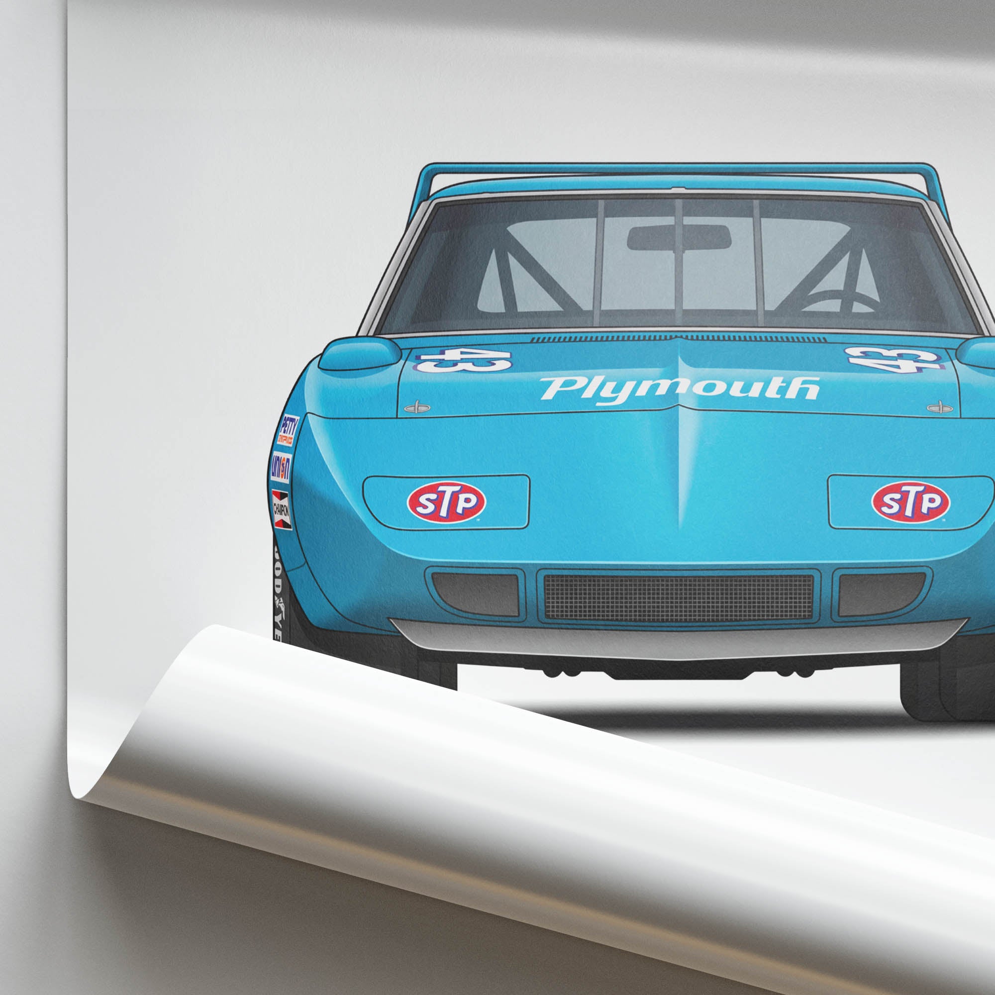 1970 Plymouth Superbird Richard Petty – Car Print (Front)
