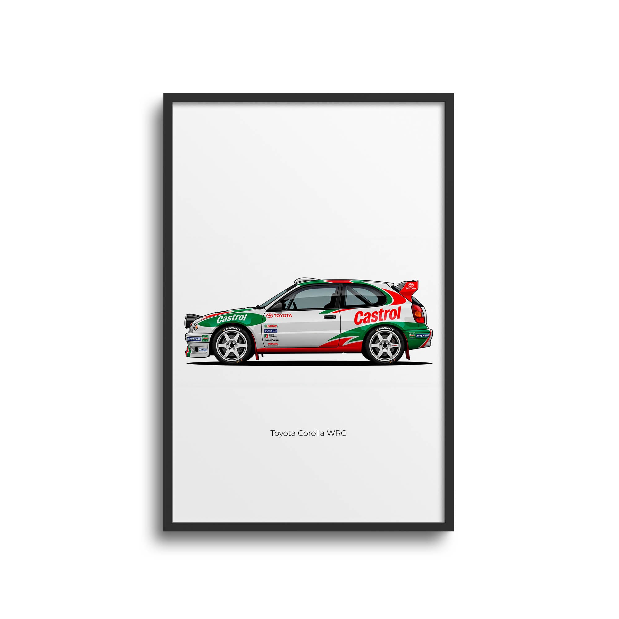 Toyota Corolla Poster - 1998 Castrol Livery Racing Car Wall Art Print