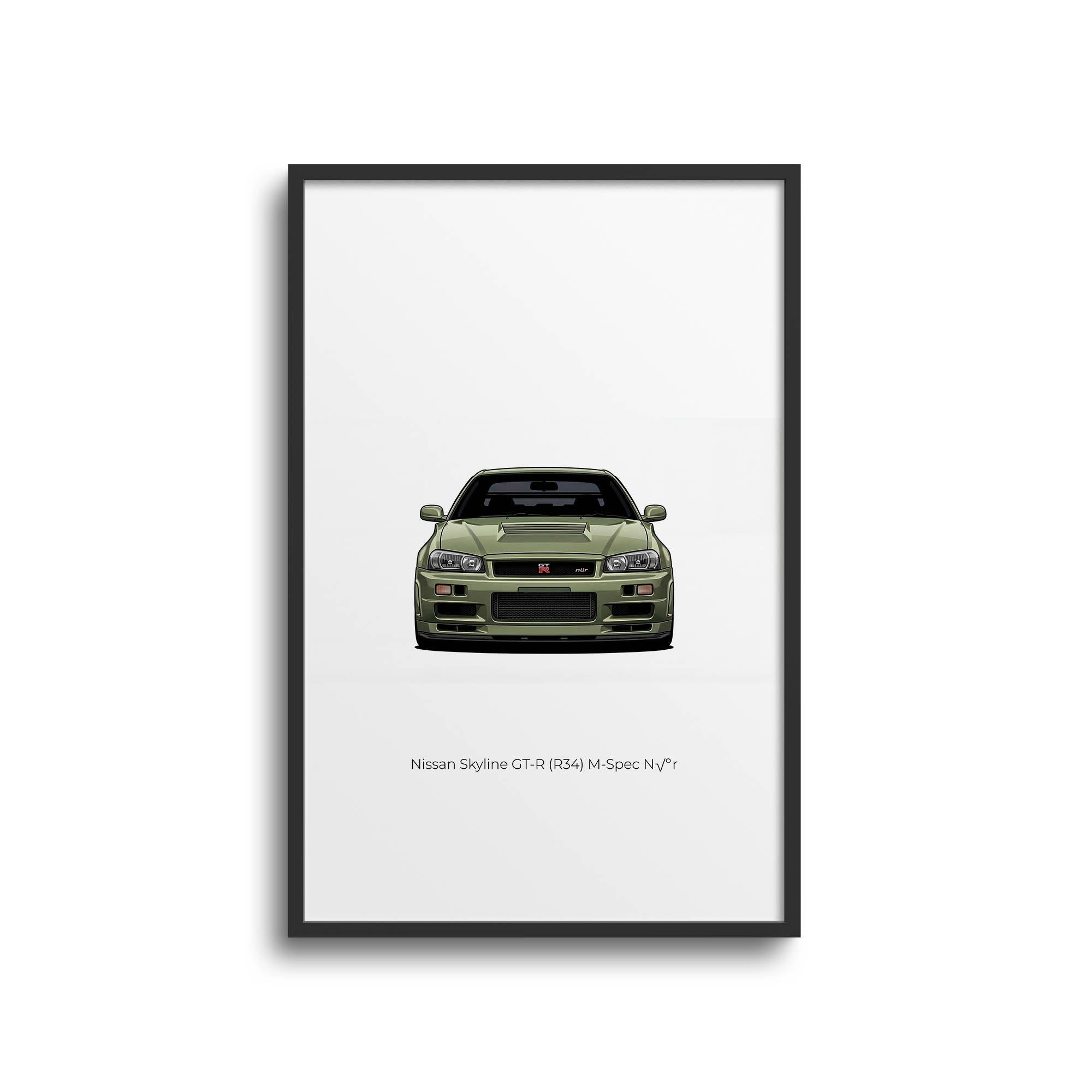 2001 Nissan Skyline GT R R34 M Spec N R – Car Print (Front)