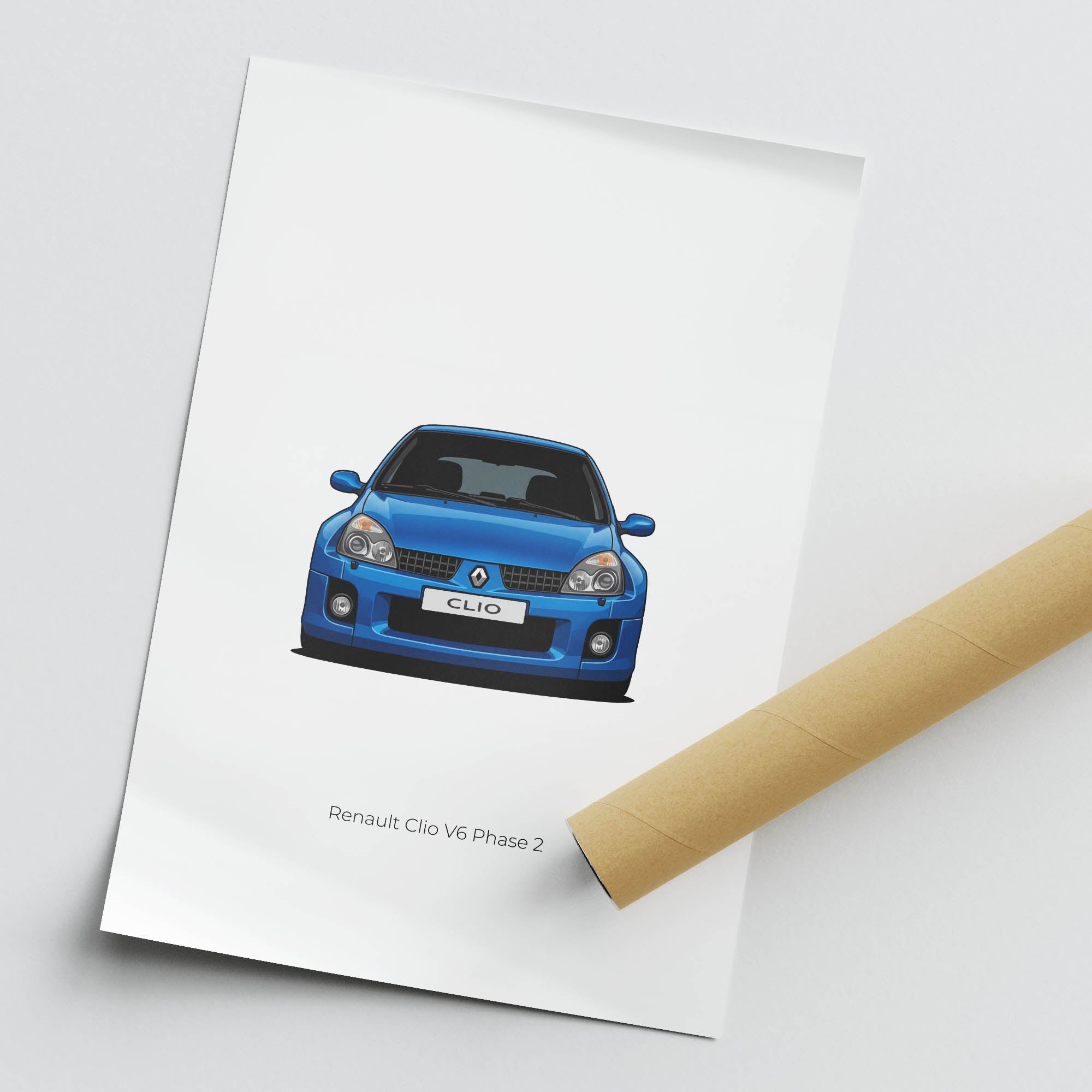 2003 Renault Clio V6 Phase 2 Iliad – Car Print (Front)