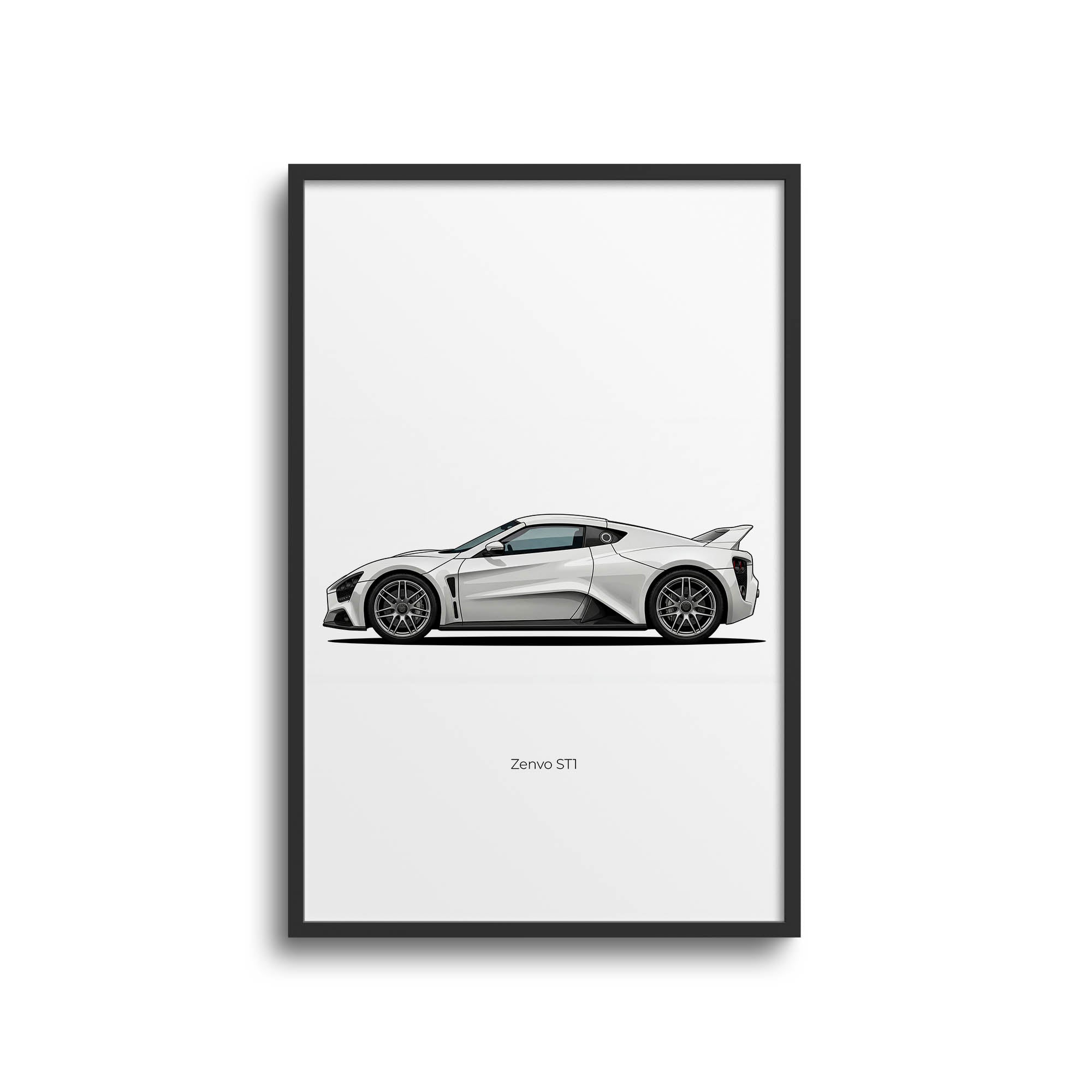 Zenvo St1 Poster - 2009 White Sports Car Print | Limited Edition Wall Art