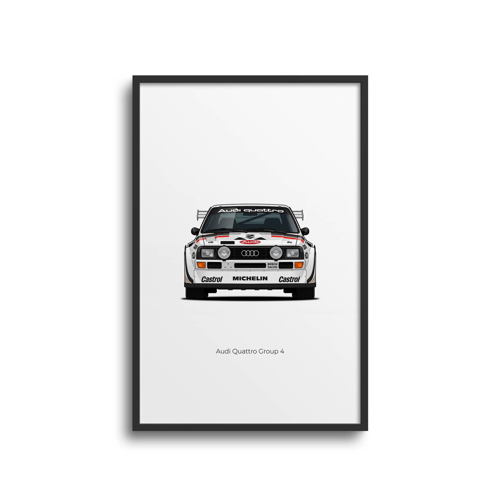Audi Quattro Poster - 1981 Group 4 Rally Car Print Featuring Michele Mouton