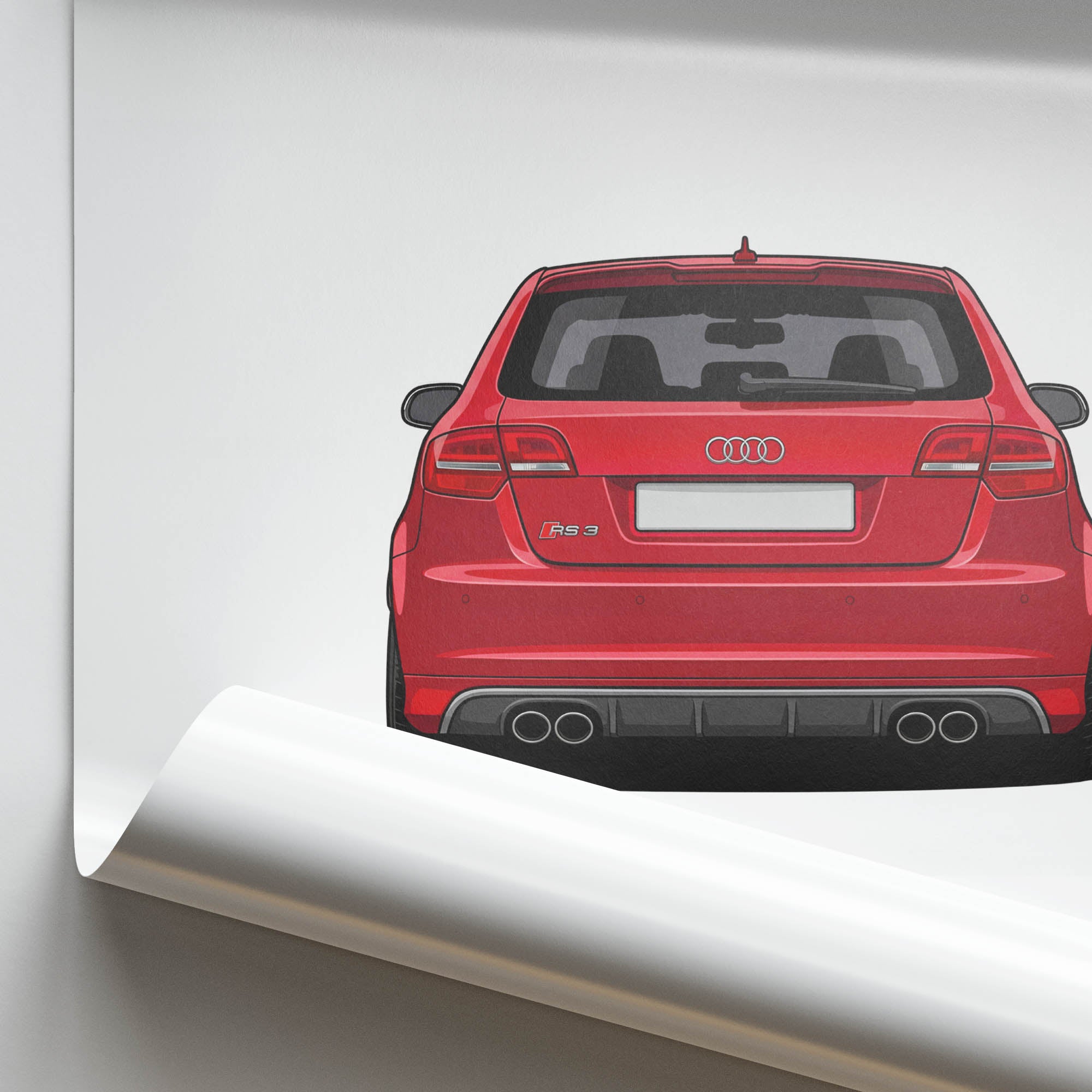 Audi RS3 Poster - 2011 Misano Red RS3 Sport 8P Car Wall Art Print