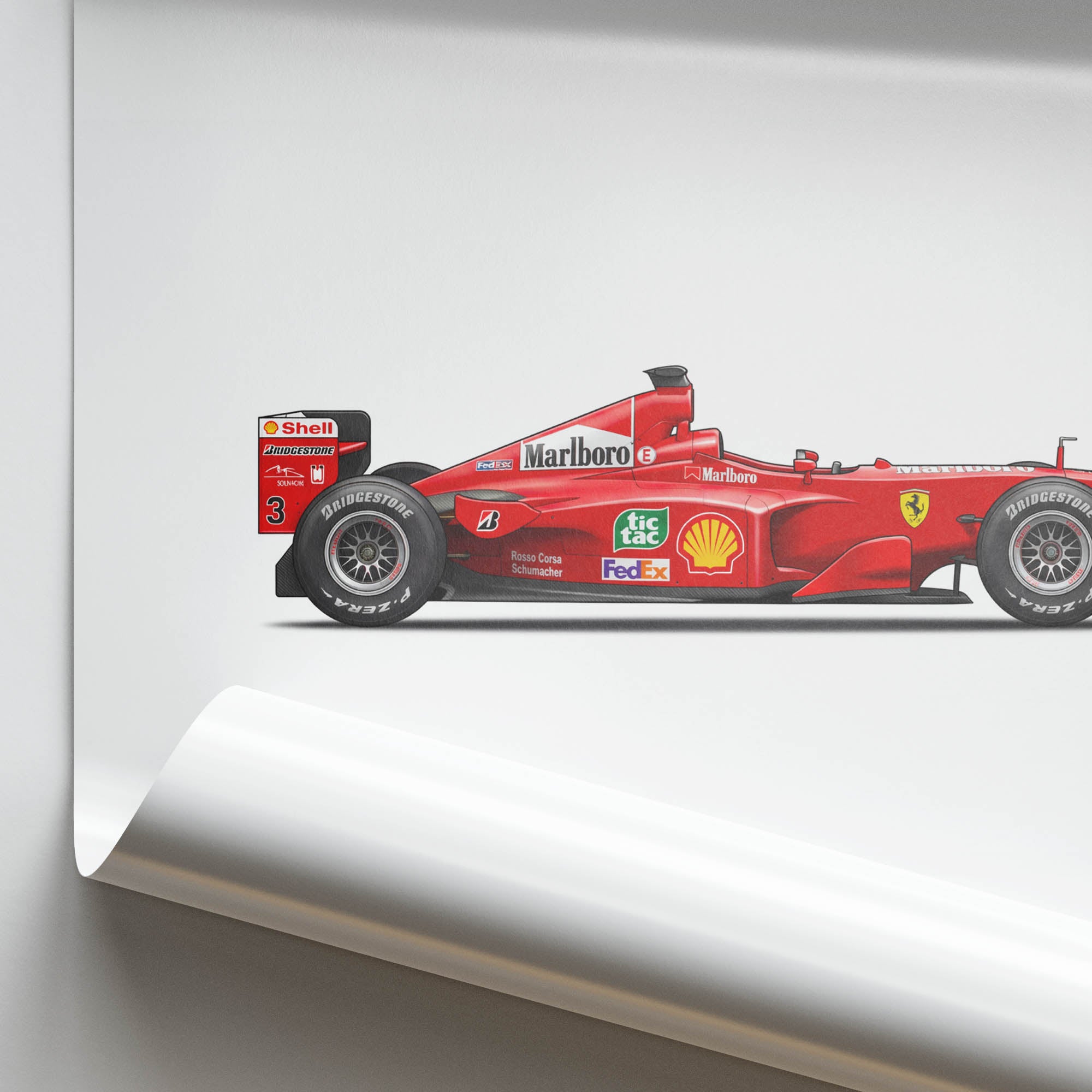 2000 Ferrari 2000 Michael Schumacher – Car Print (Side)