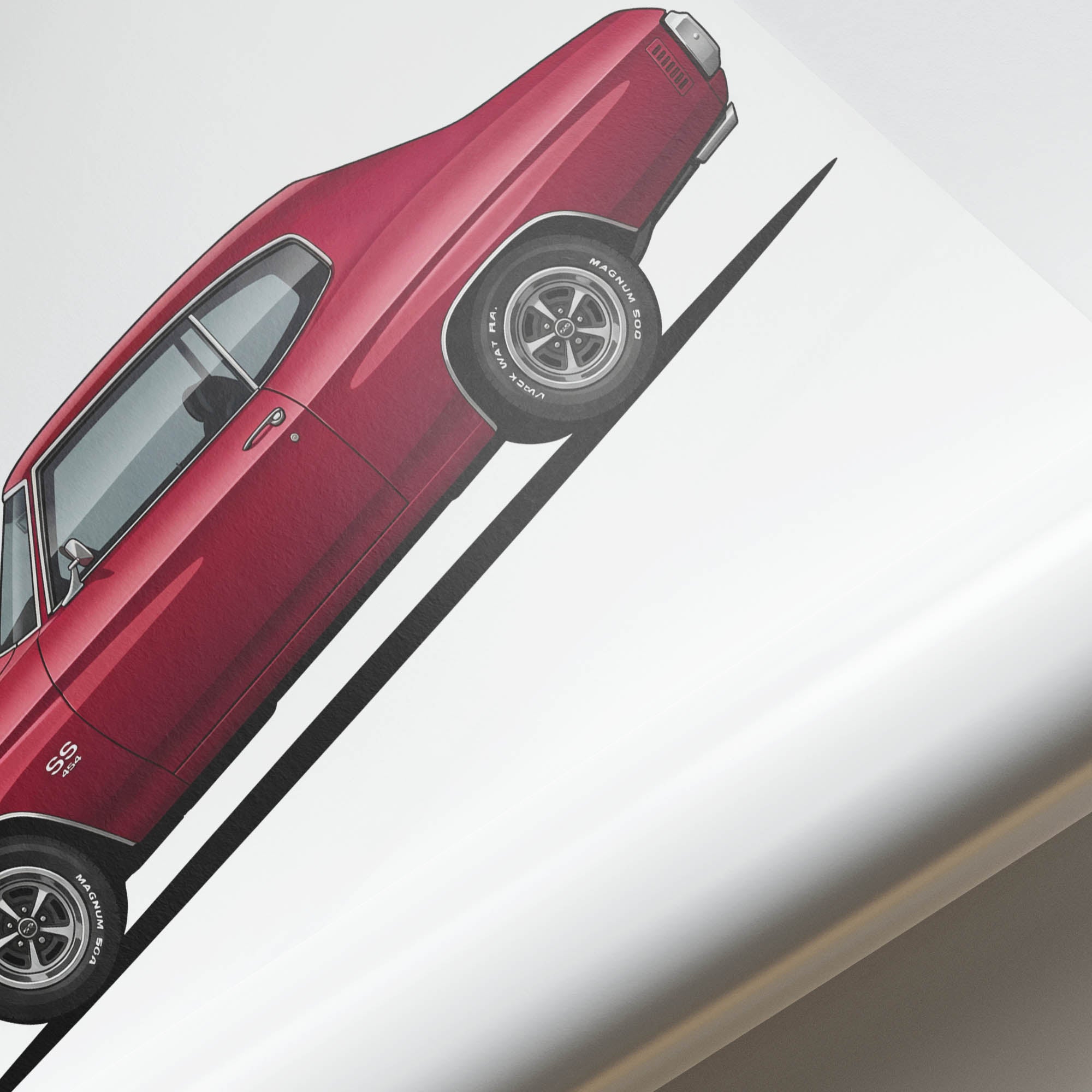1970 Chevrolet Chevelle SS 454 Cranberry – Car Print (Side)