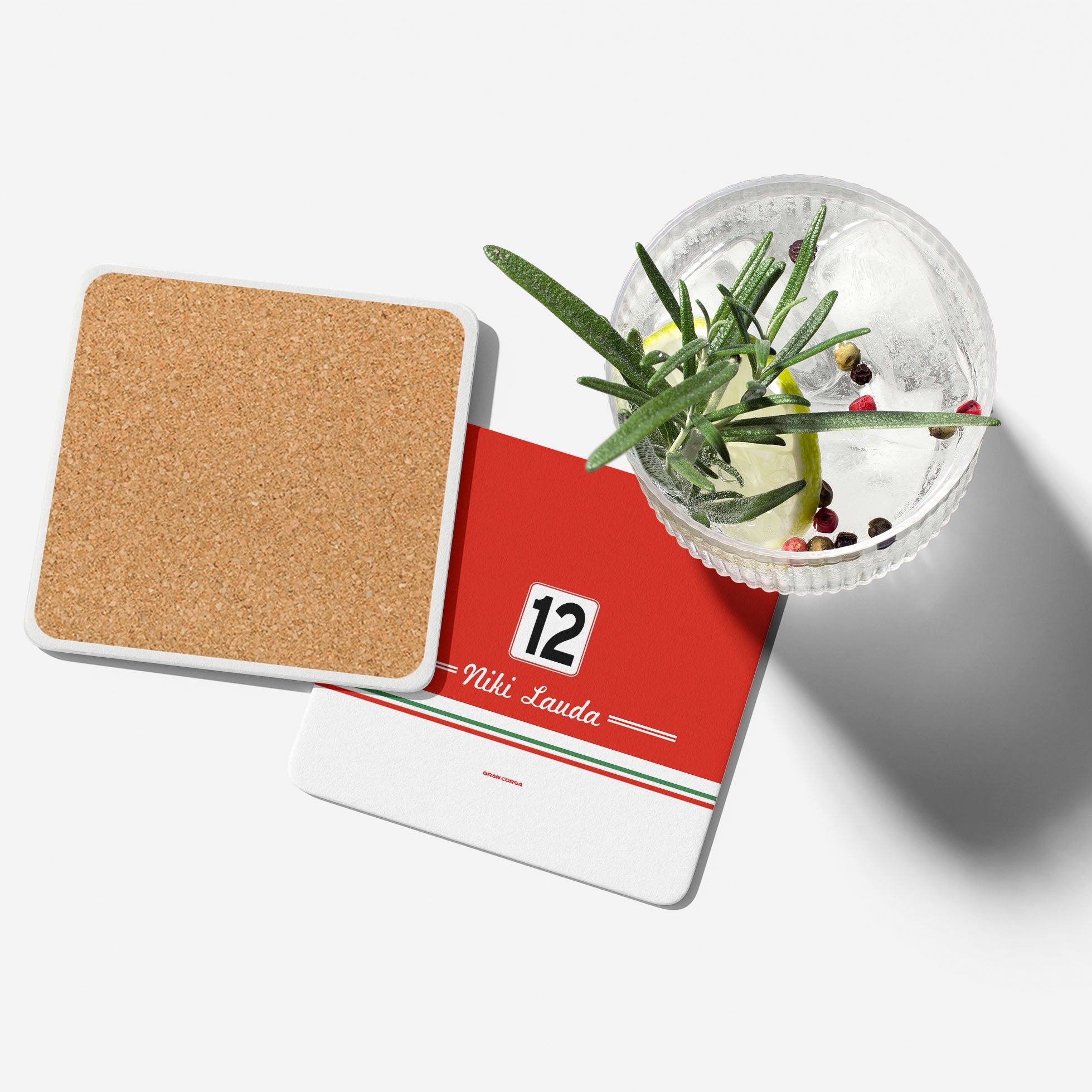 Niki Lauda F1 Ferrari 1975 312T2 Signed Coaster