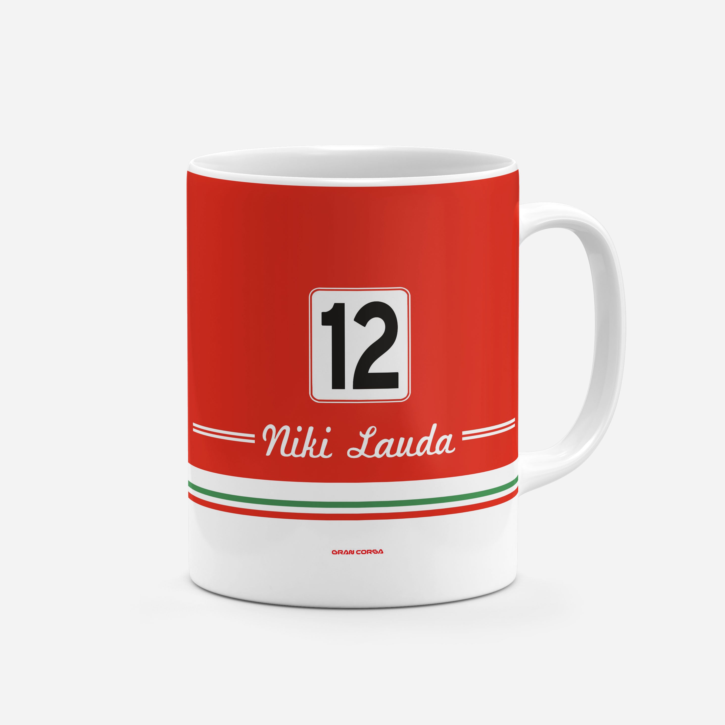 Niki Lauda F1 Ferrari 1975 312T2 Signed Mug