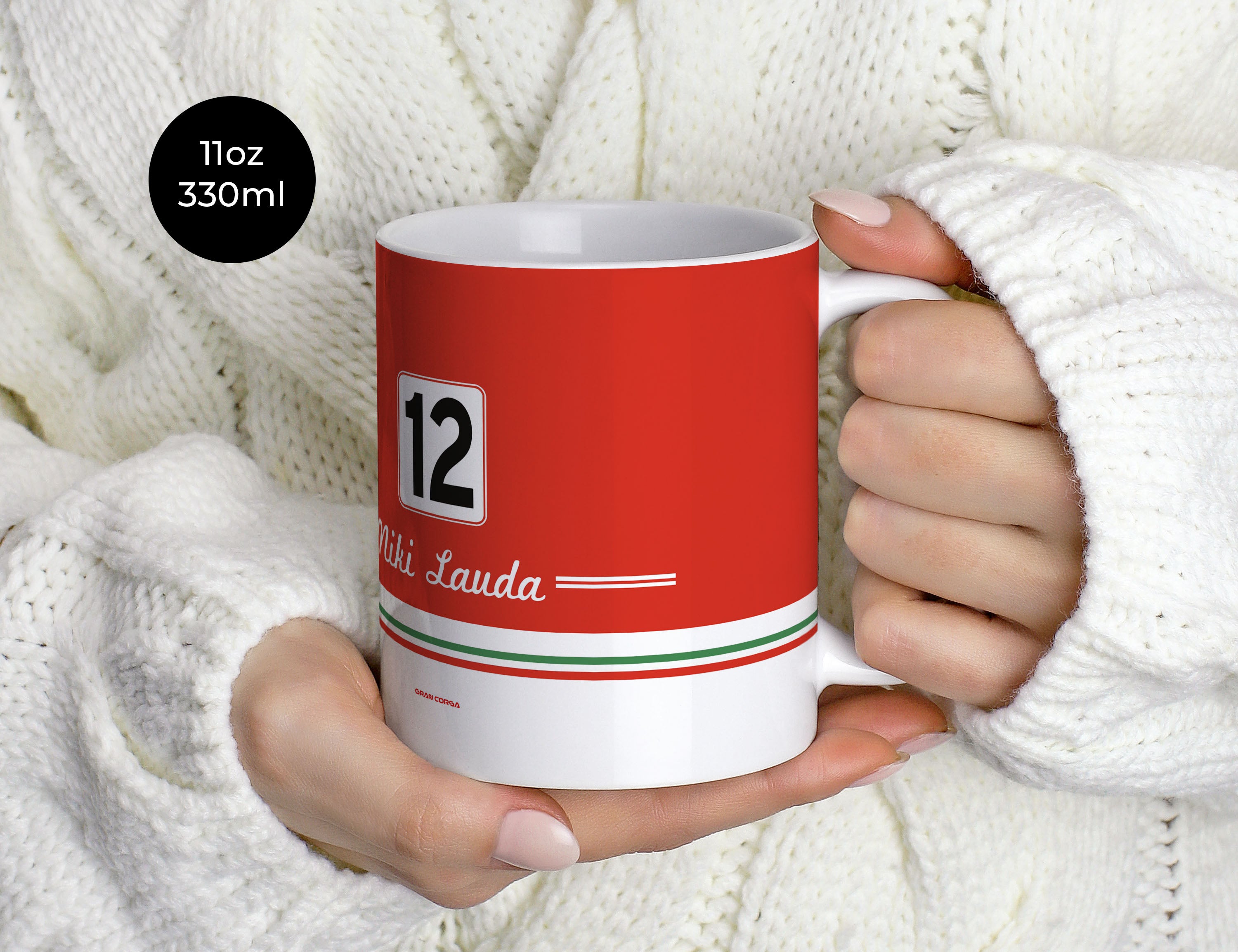 Niki Lauda F1 Ferrari 1975 312T2 Signed Mug