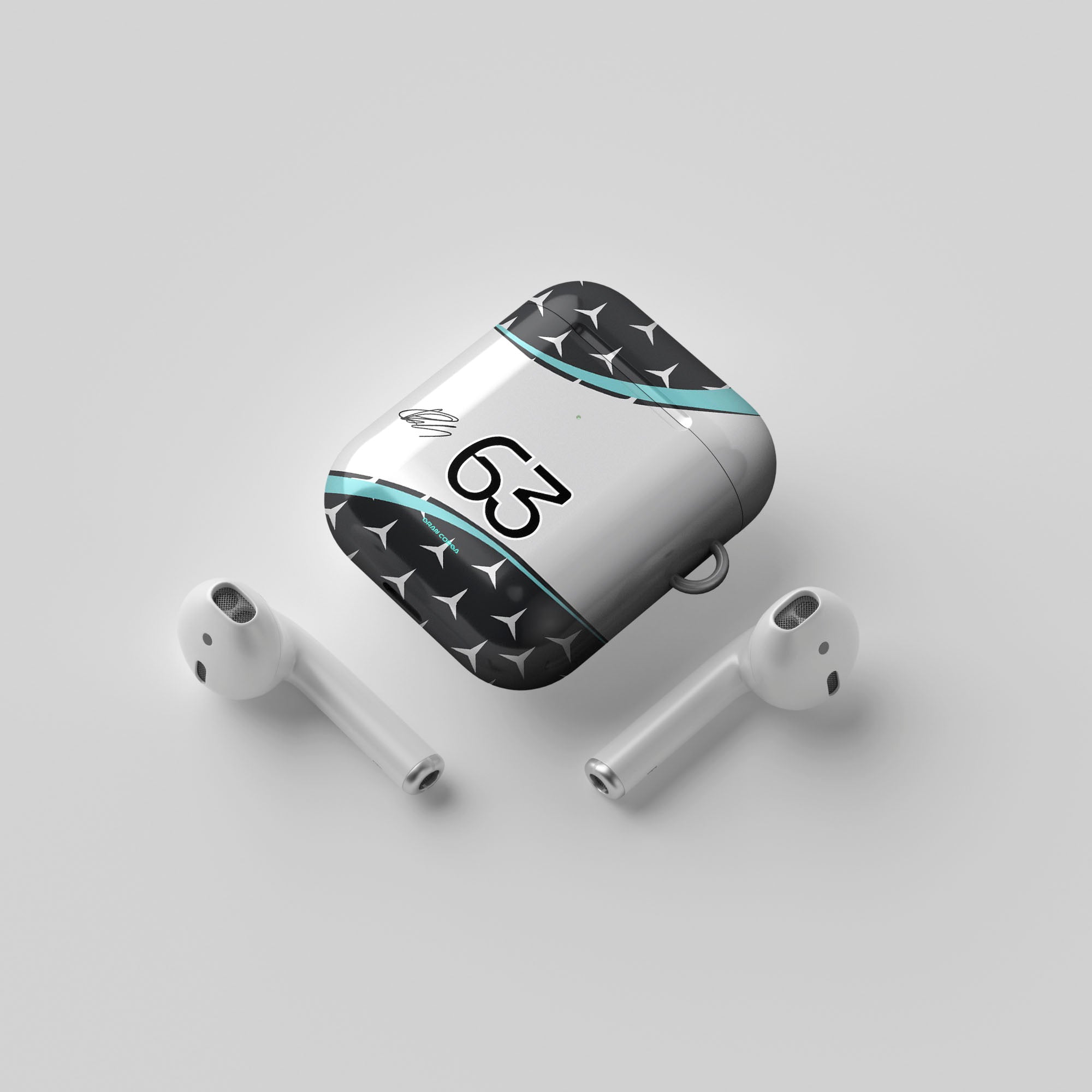 George Russell F1 Mercedes-AMG Petronas 2025 Season Signed AirPods Case
