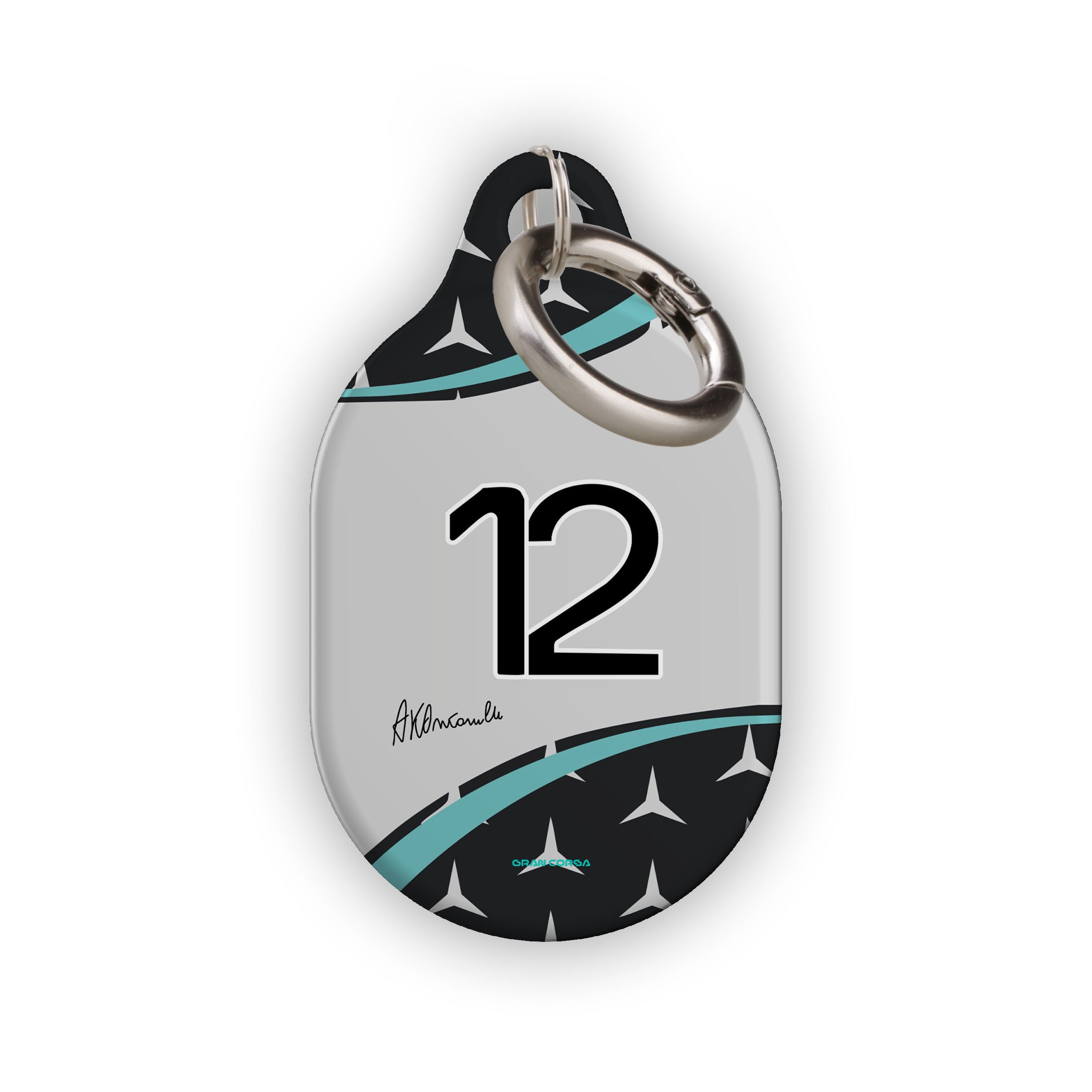 F1 AirTag Holder – Mercedes Keychain Signed by Kimi Antonelli | 2025 Season Memorabilia