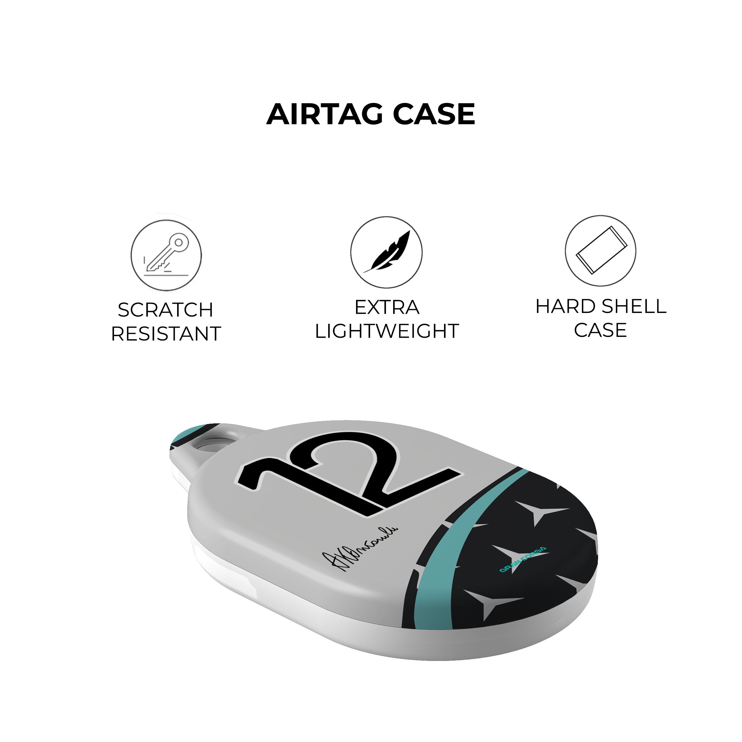 F1 AirTag Holder – Mercedes Keychain Signed by Kimi Antonelli | 2025 Season Memorabilia