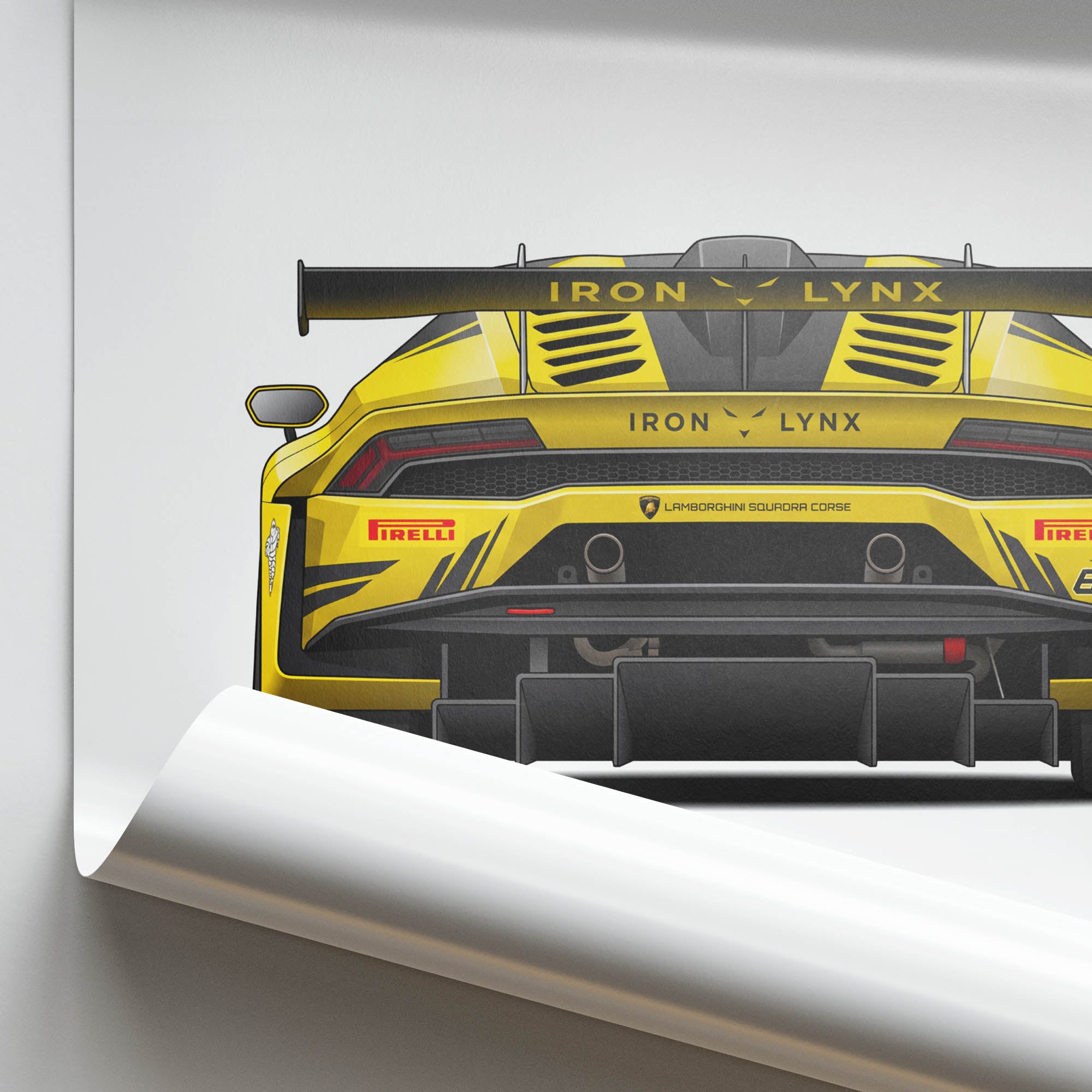 2023 Lamborghini Hurac N GT3 EVO2 Iron – Car Print (Back)