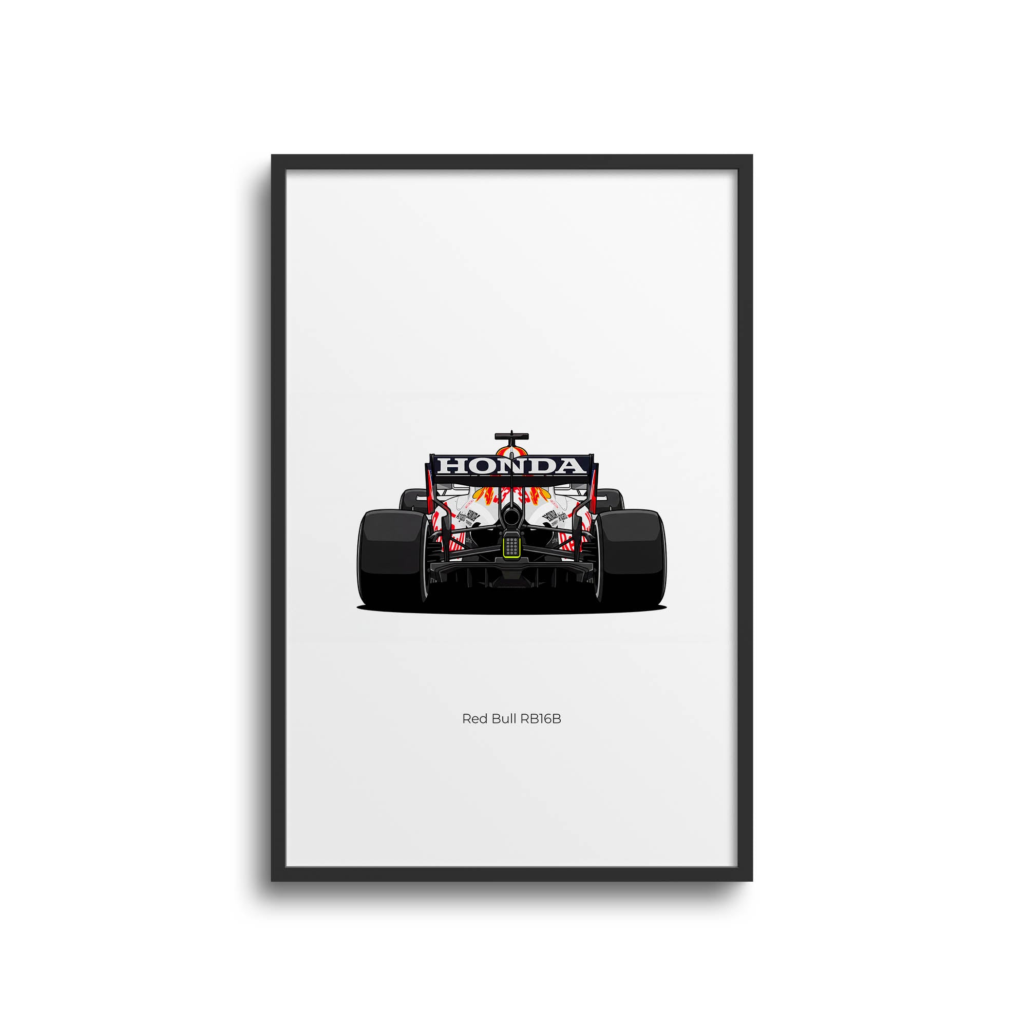 2021 Red Bull RB16B Max Verstappen White Honda – Car Print