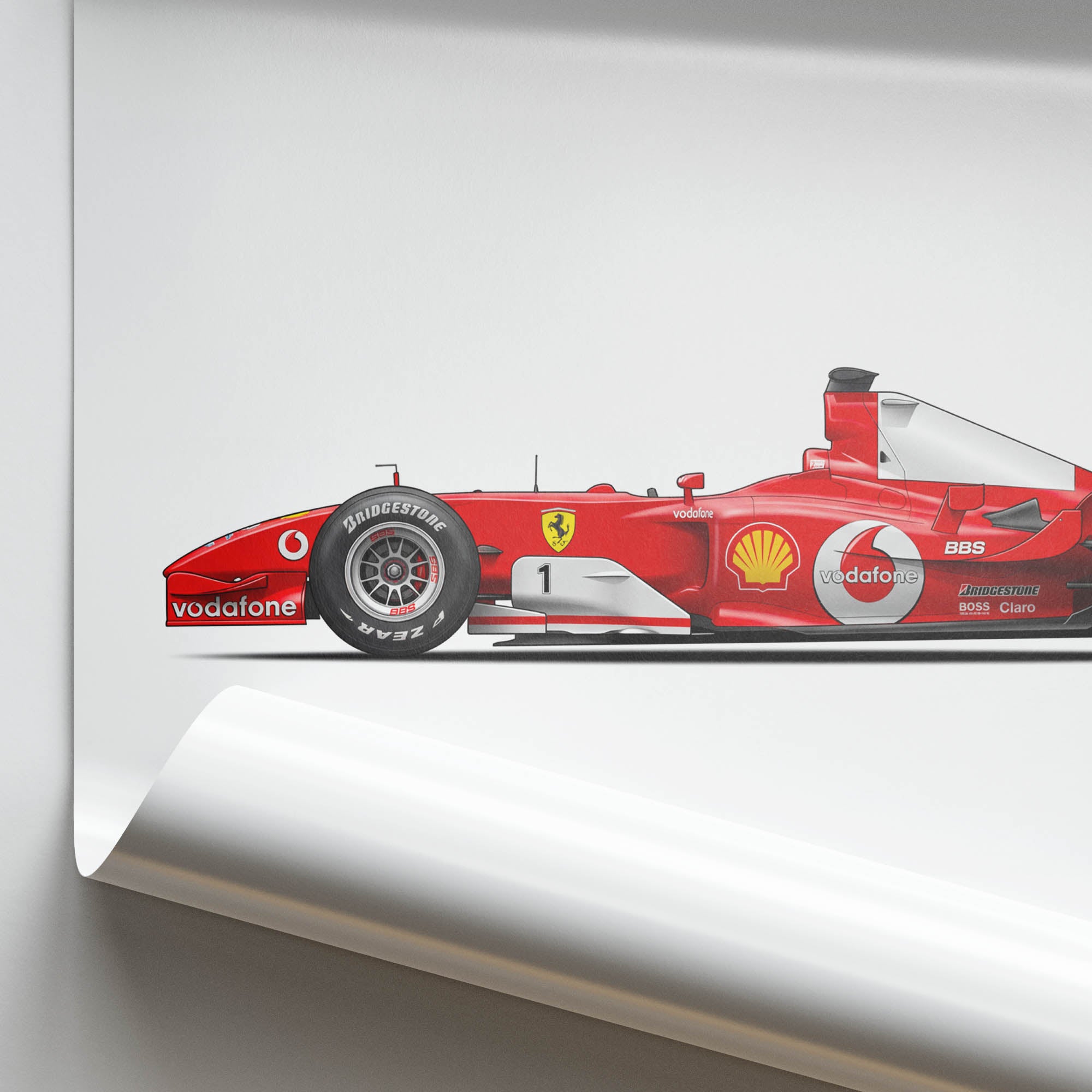 Ferrari F2004 Poster – Michael Schumacher Rosso Corsa Racing Art Print